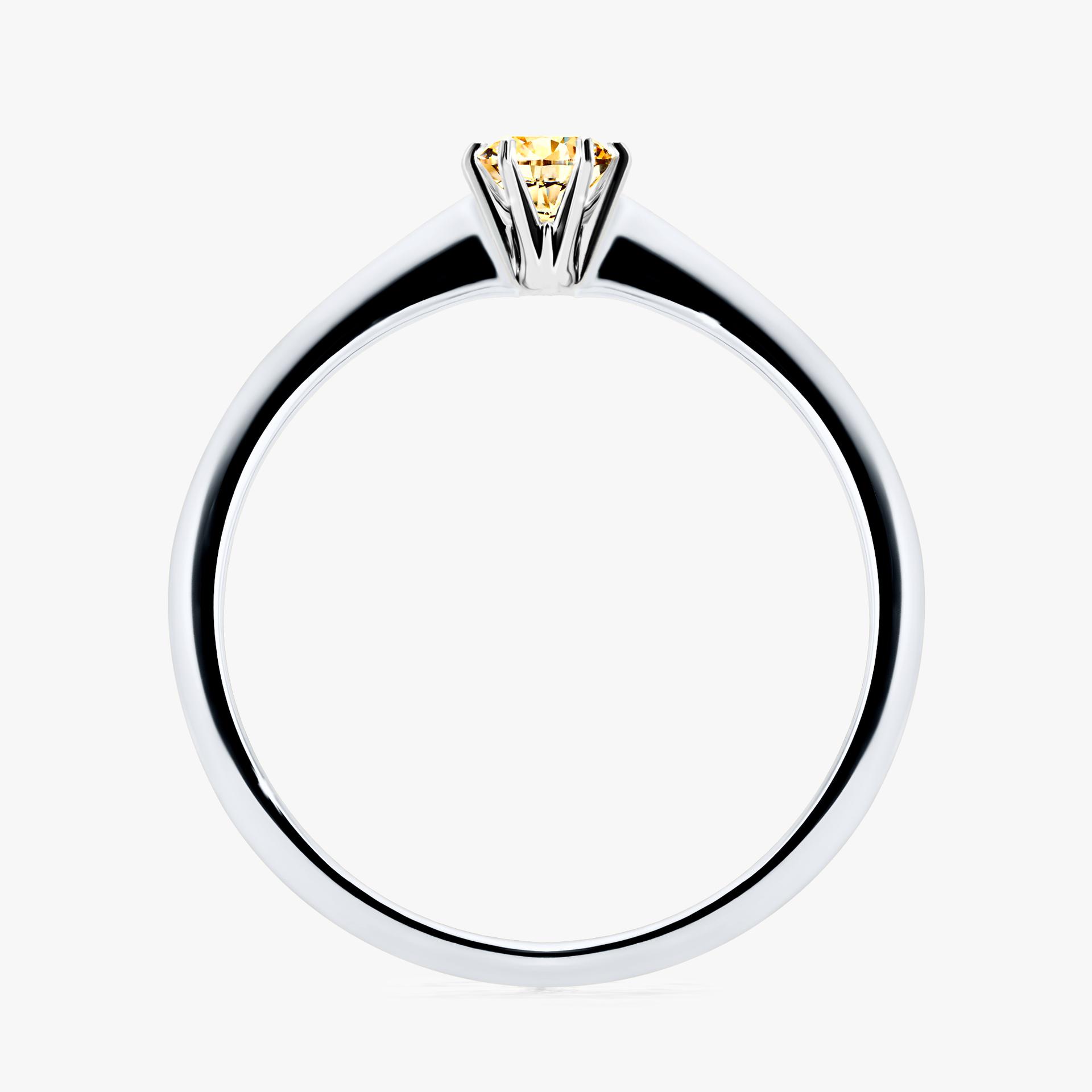 Pierscionek zareczynowy z diamentem zolty 017 CT z bialego zlota my love 02