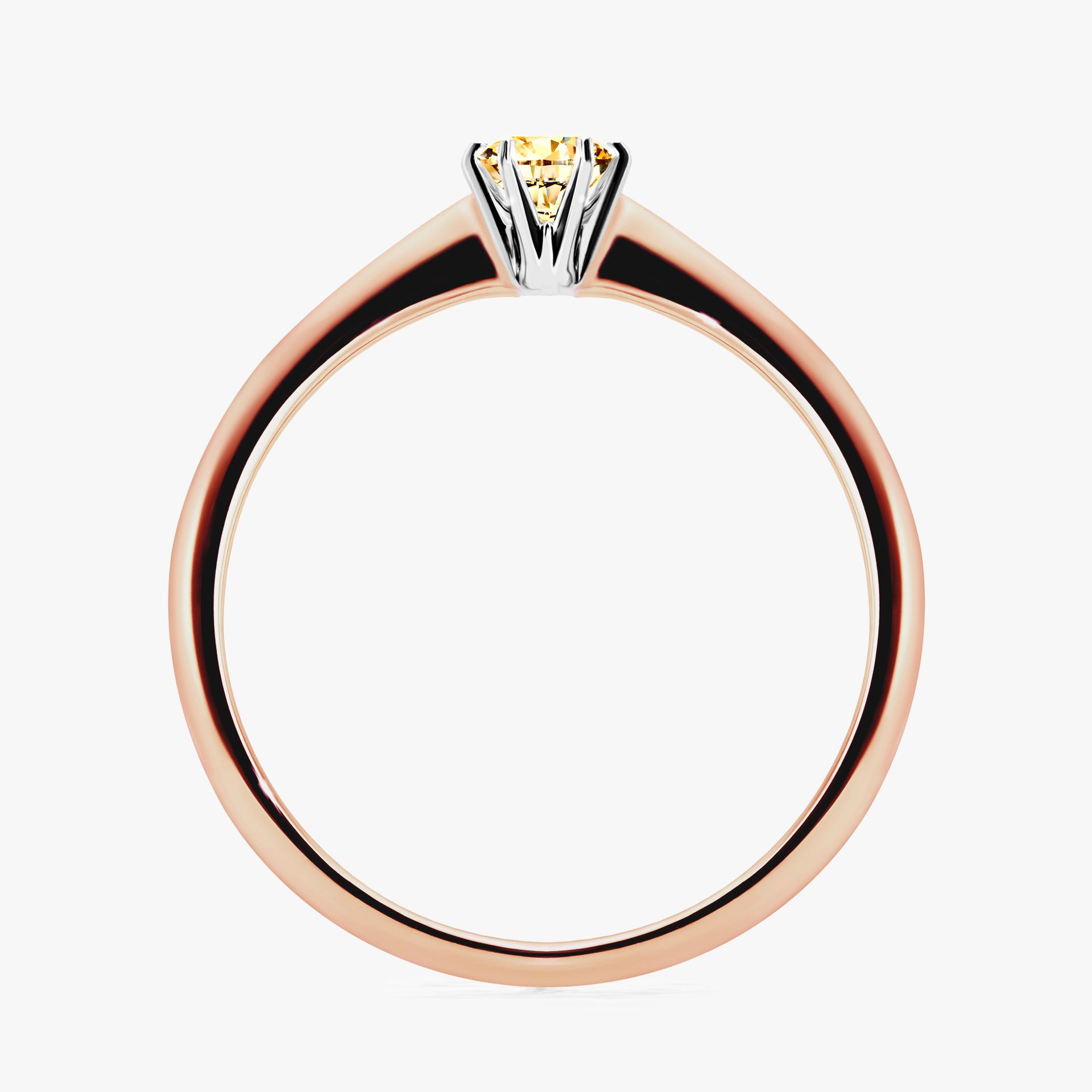 Pierscionek zareczynowy z diamentem zolty 017 CT z rozowego zlota my love 02