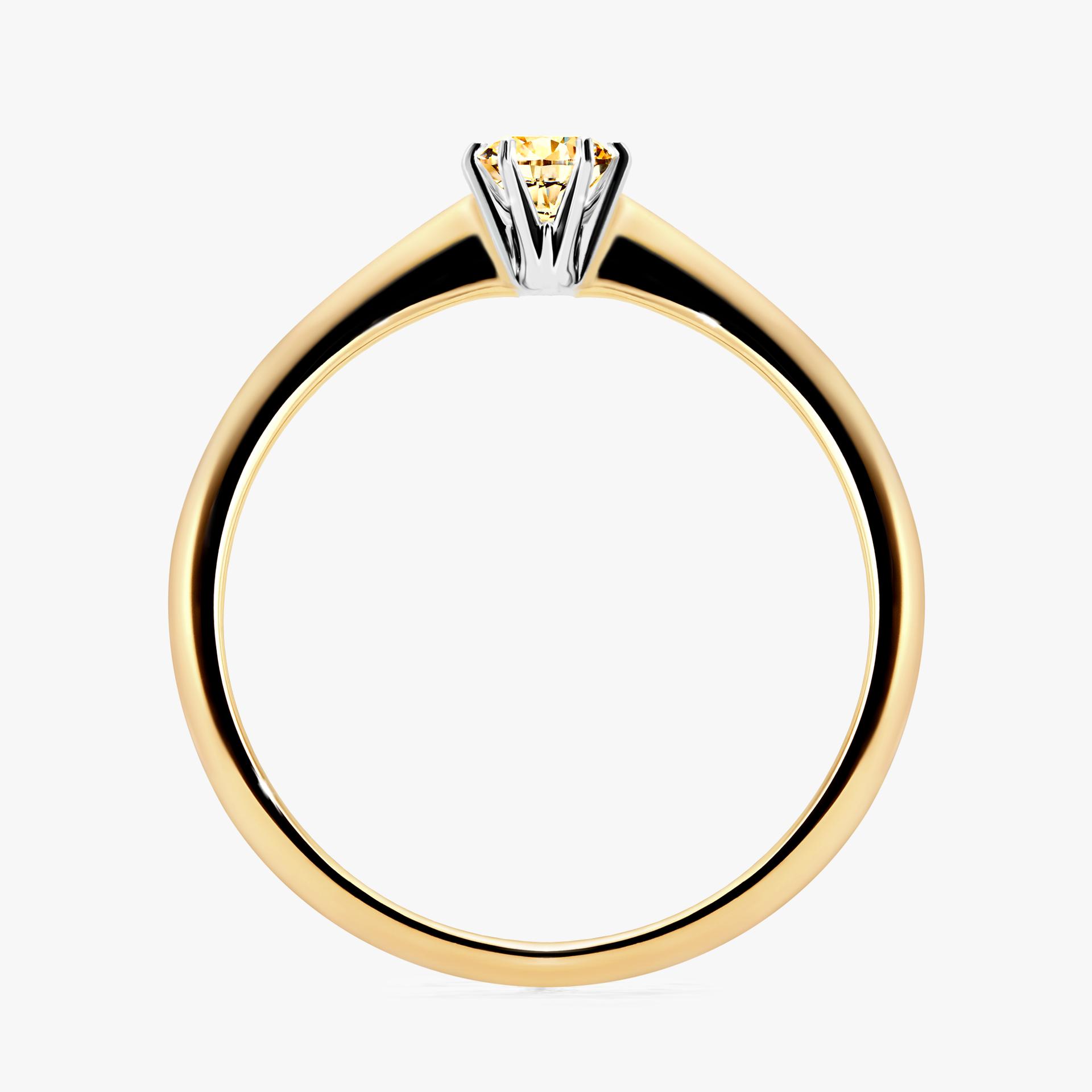 Pierscionek zareczynowy z diamentem zolty 017 CT z zoltego zlota my love 02