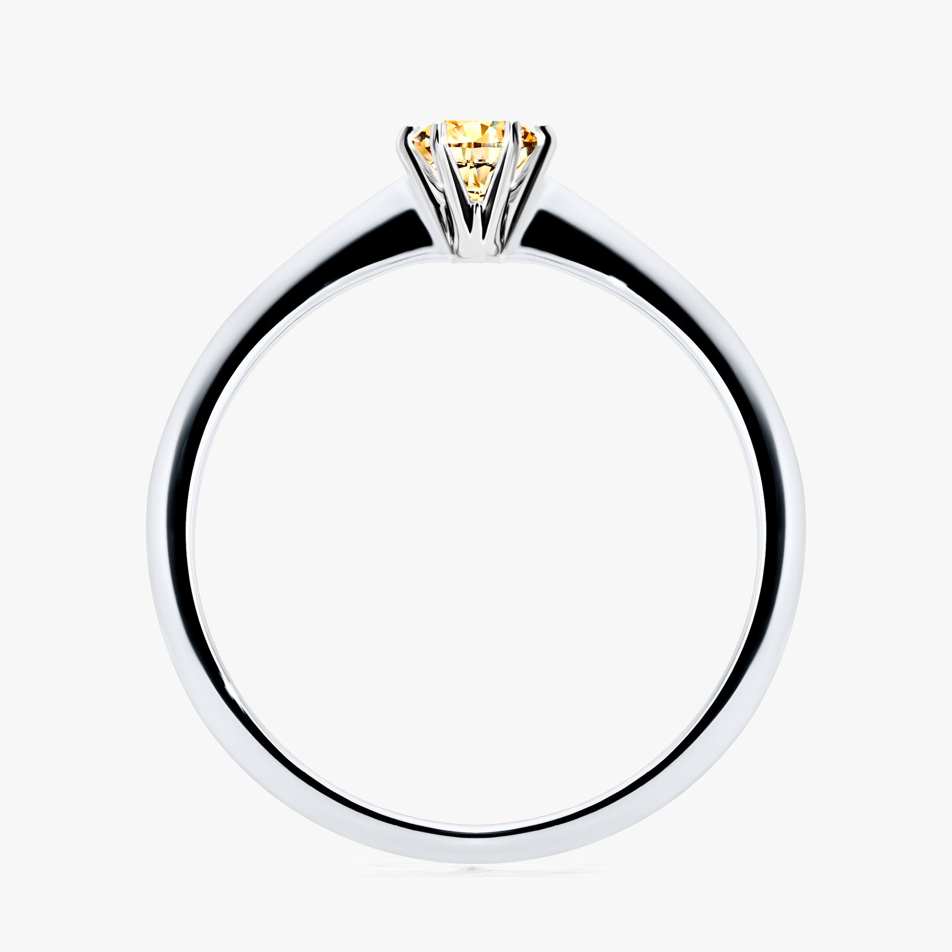 Pierscionek zareczynowy z diamentem zolty 025 CT z bialego zlota my love 02