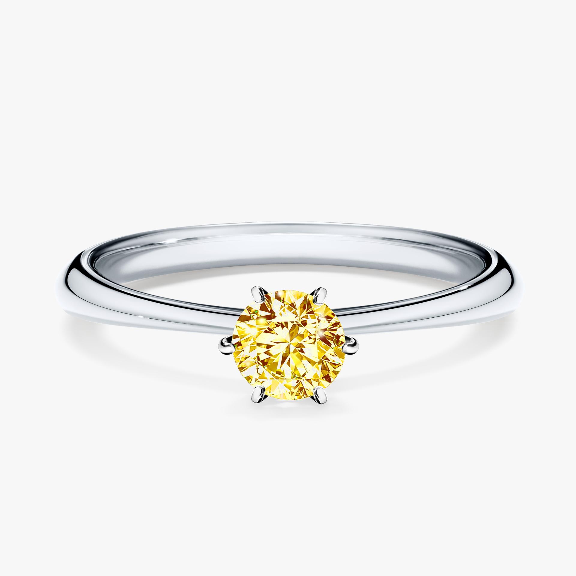 Pierscionek zareczynowy z diamentem zolty 030 CT z bialego zlota my love 01