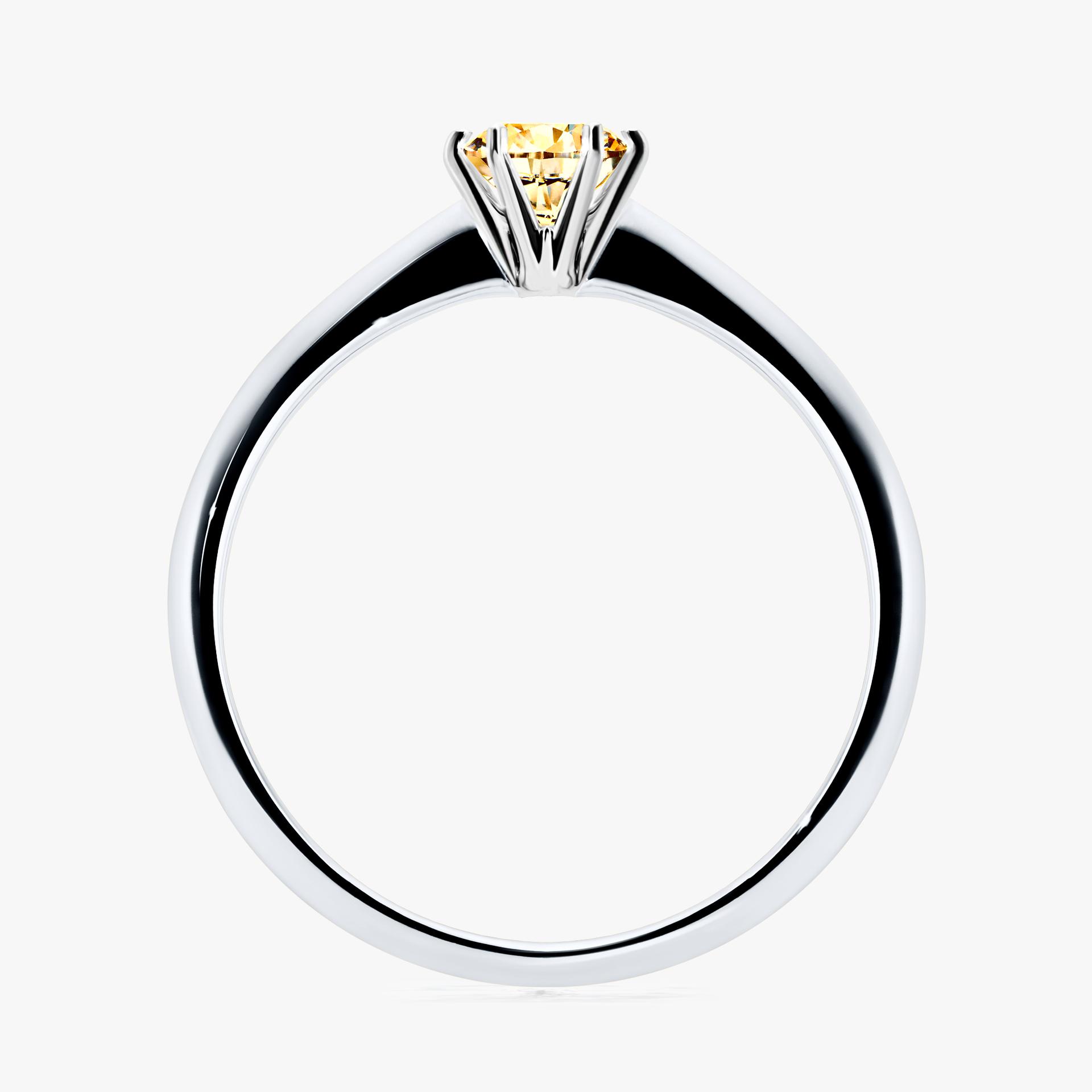 Pierscionek zareczynowy z diamentem zolty 030 CT z bialego zlota my love 02