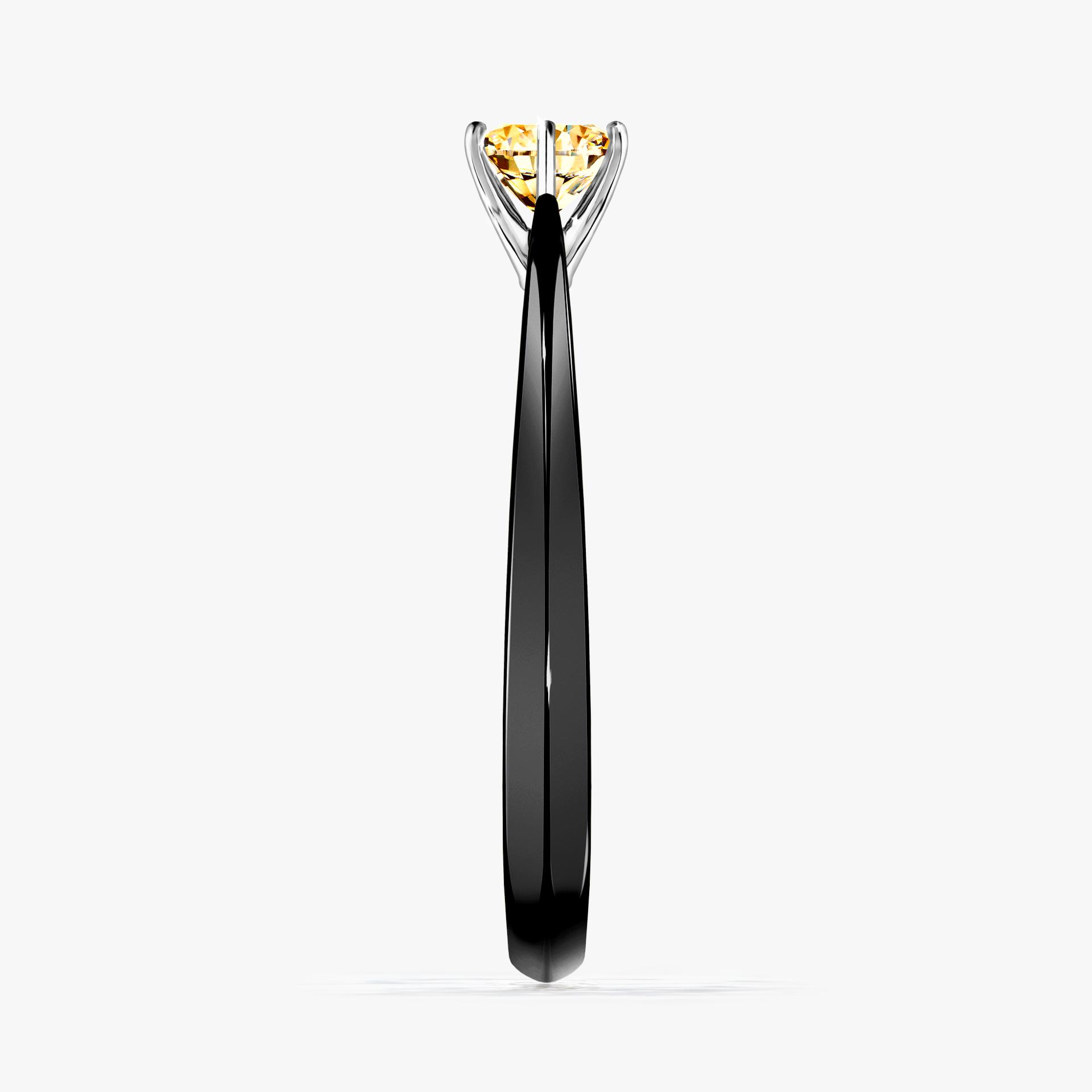 Pierscionek zareczynowy z diamentem zolty 030 CT z czarnego zlota my love 03