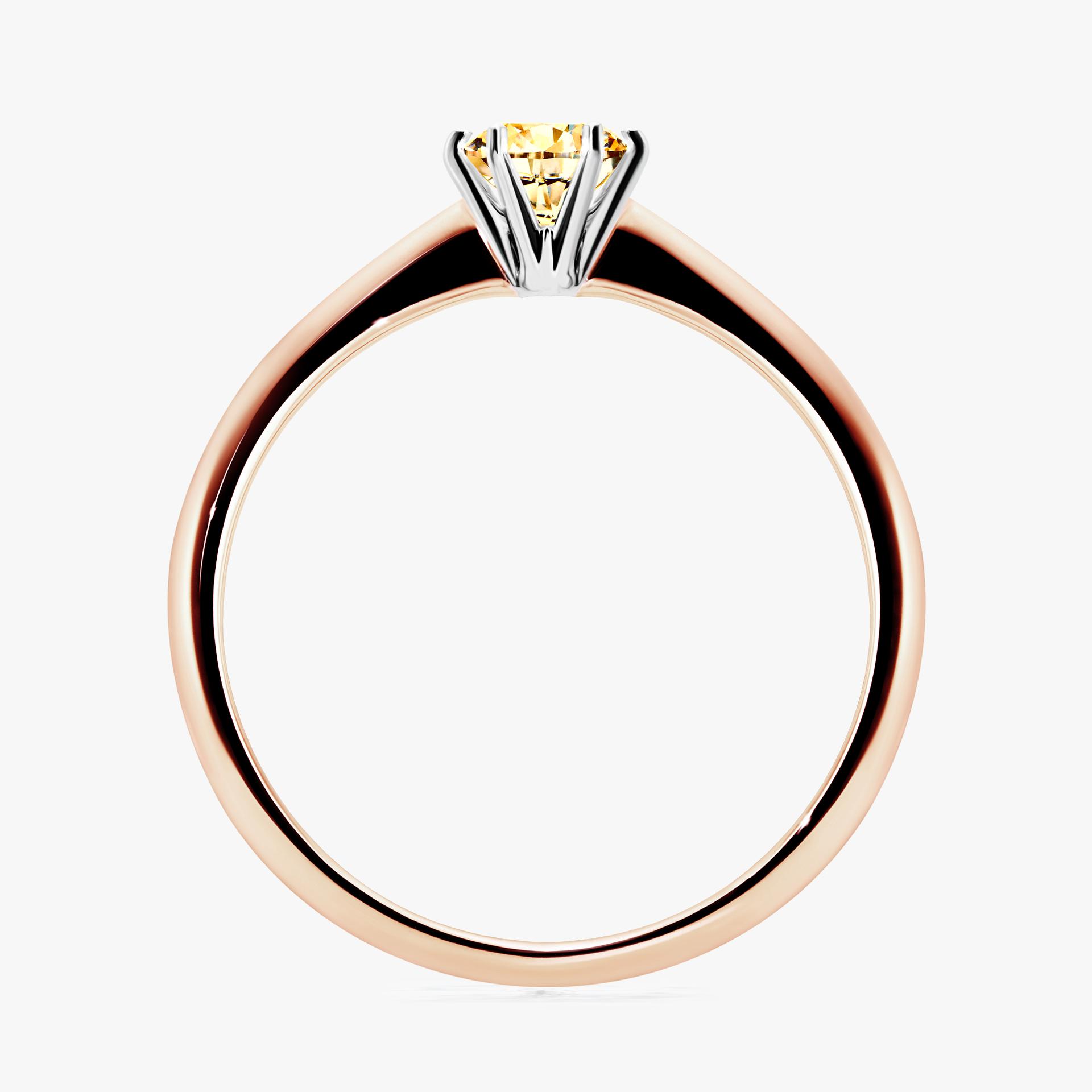 Pierscionek zareczynowy z diamentem zolty 030 CT z rozowego zlota my love 02