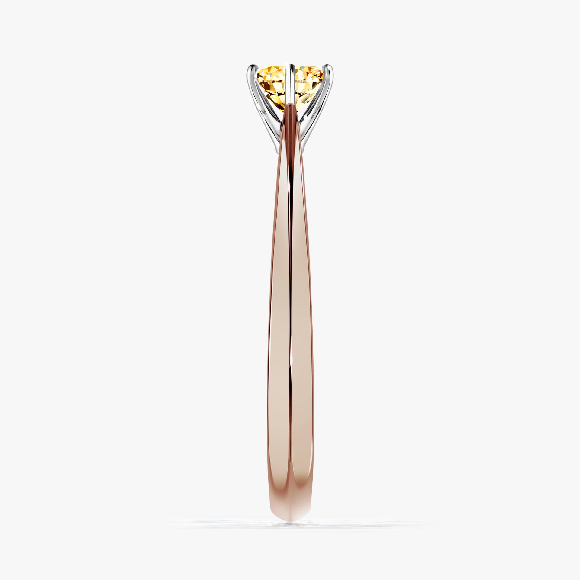 Pierscionek zareczynowy z diamentem zolty 030 CT z rozowego zlota my love 03