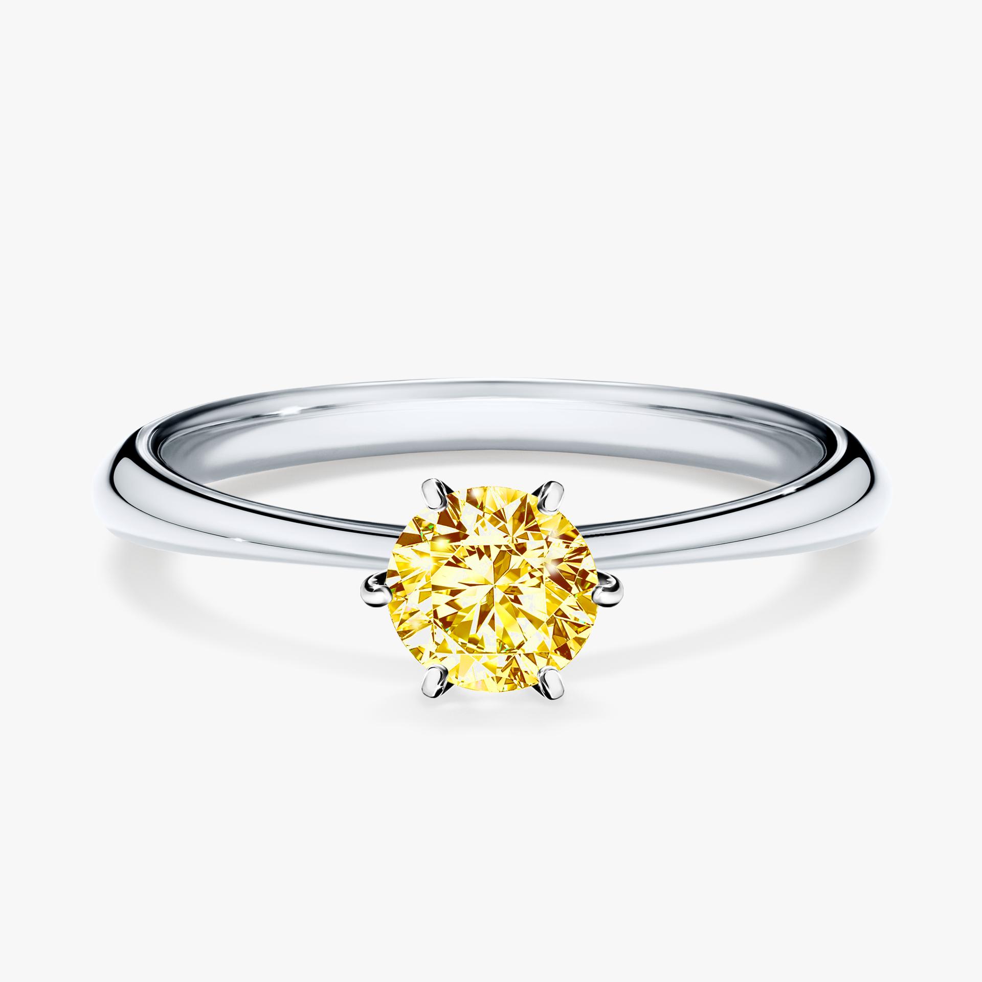 Pierscionek zareczynowy z diamentem zolty 050 CT z bialego zlota my love 01