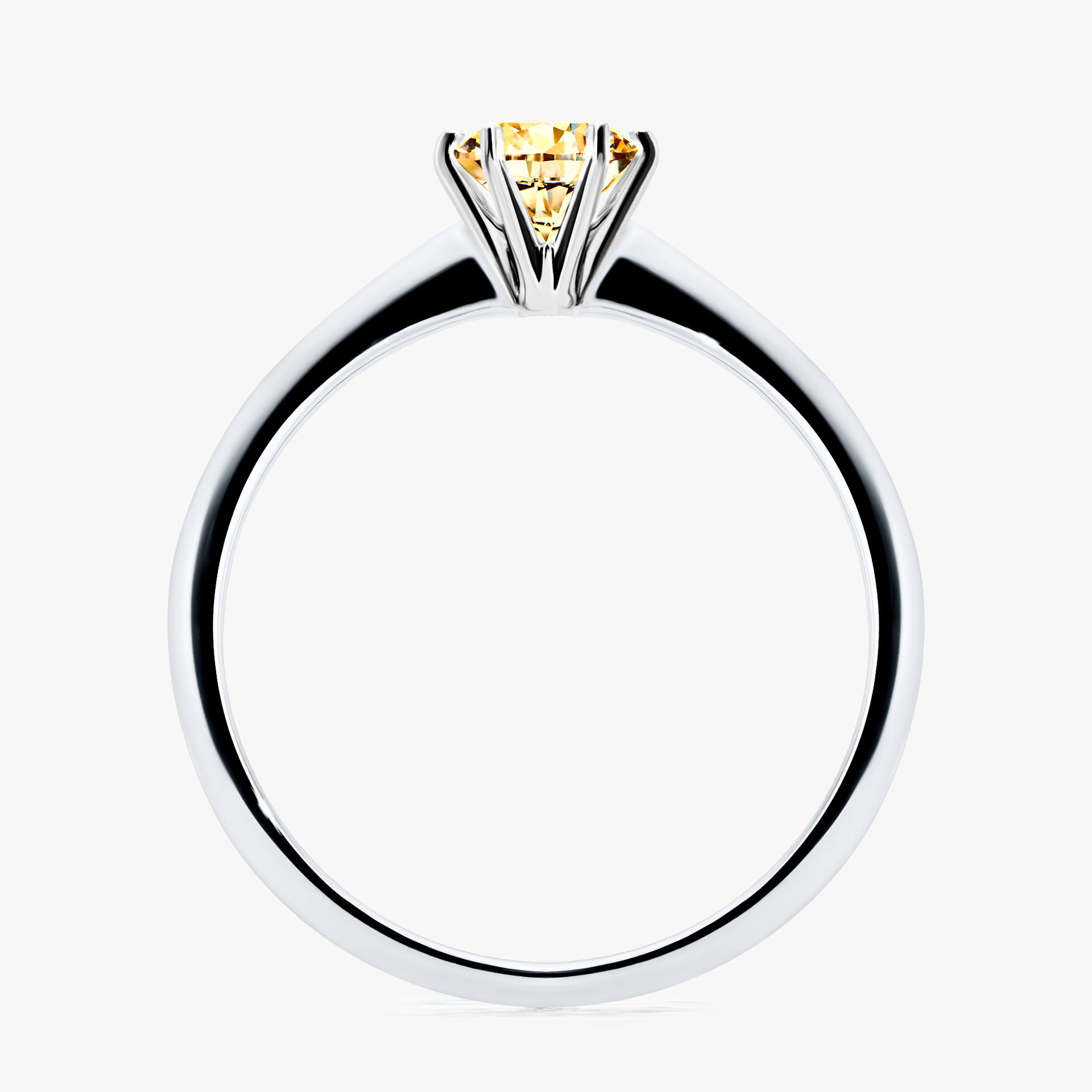 Pierscionek zareczynowy z diamentem zolty 050 CT z bialego zlota my love 02