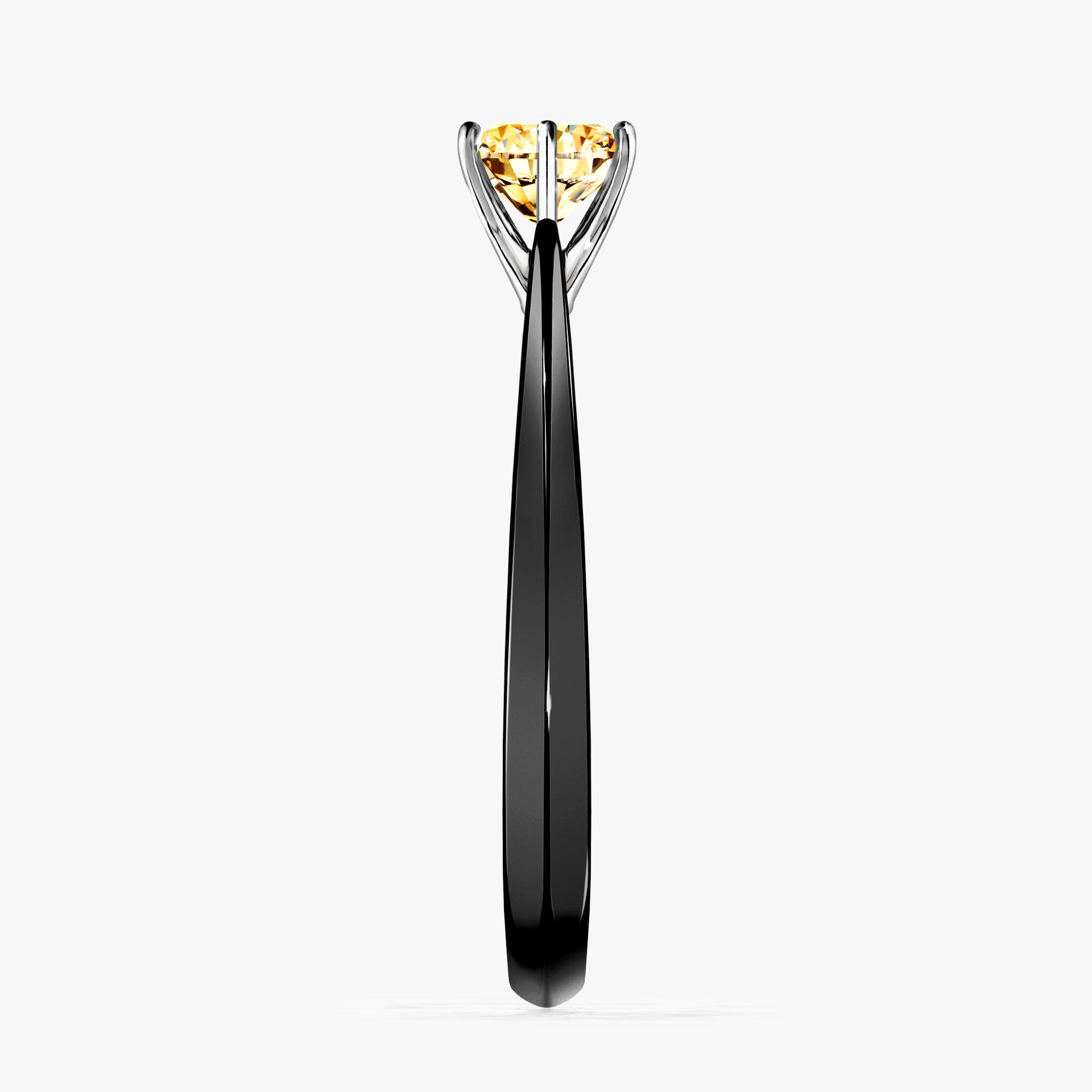 Pierscionek zareczynowy z diamentem zolty 050 CT z czarnego zlota my love 03