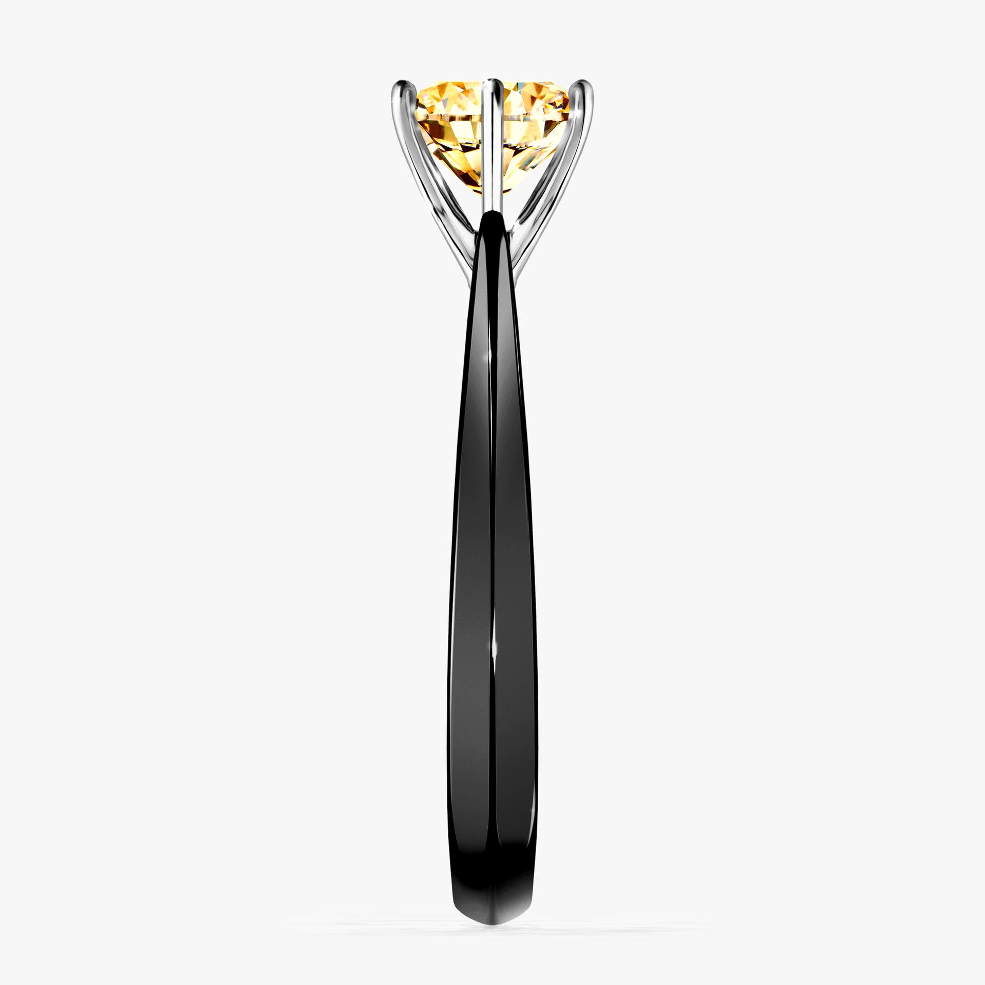Pierscionek zareczynowy z diamentem zolty 100 CT z czarnego zlota my love 03
