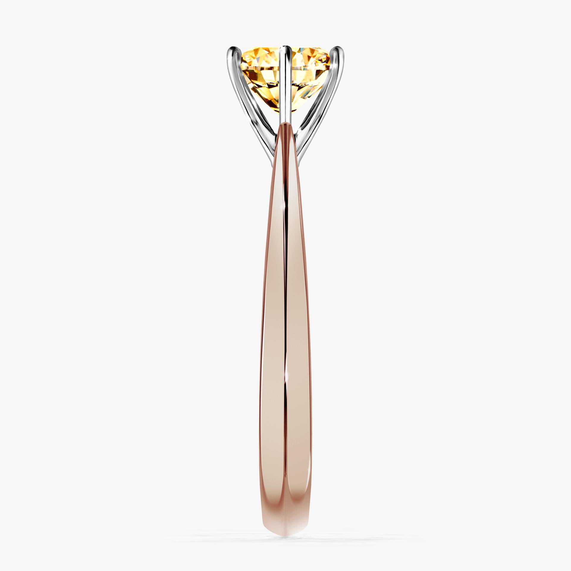 Pierscionek zareczynowy z diamentem zolty 100 CT z rozowego zlota my love 03