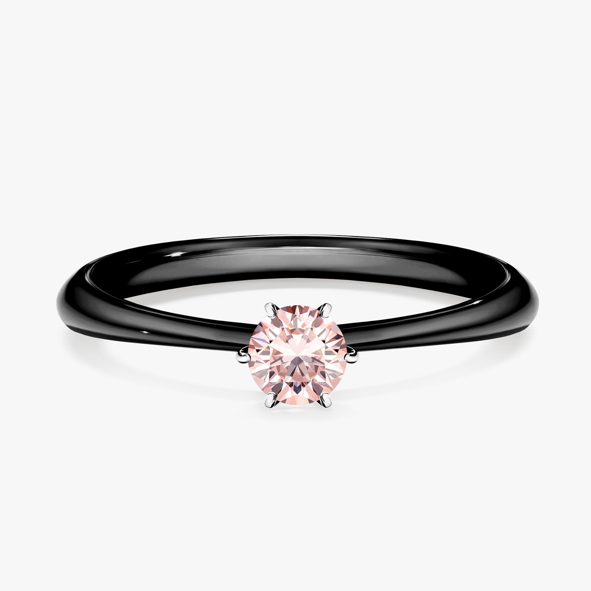 Pierscionek zareczynowy z morganitem 025 CT z czarnego zlota my love 01