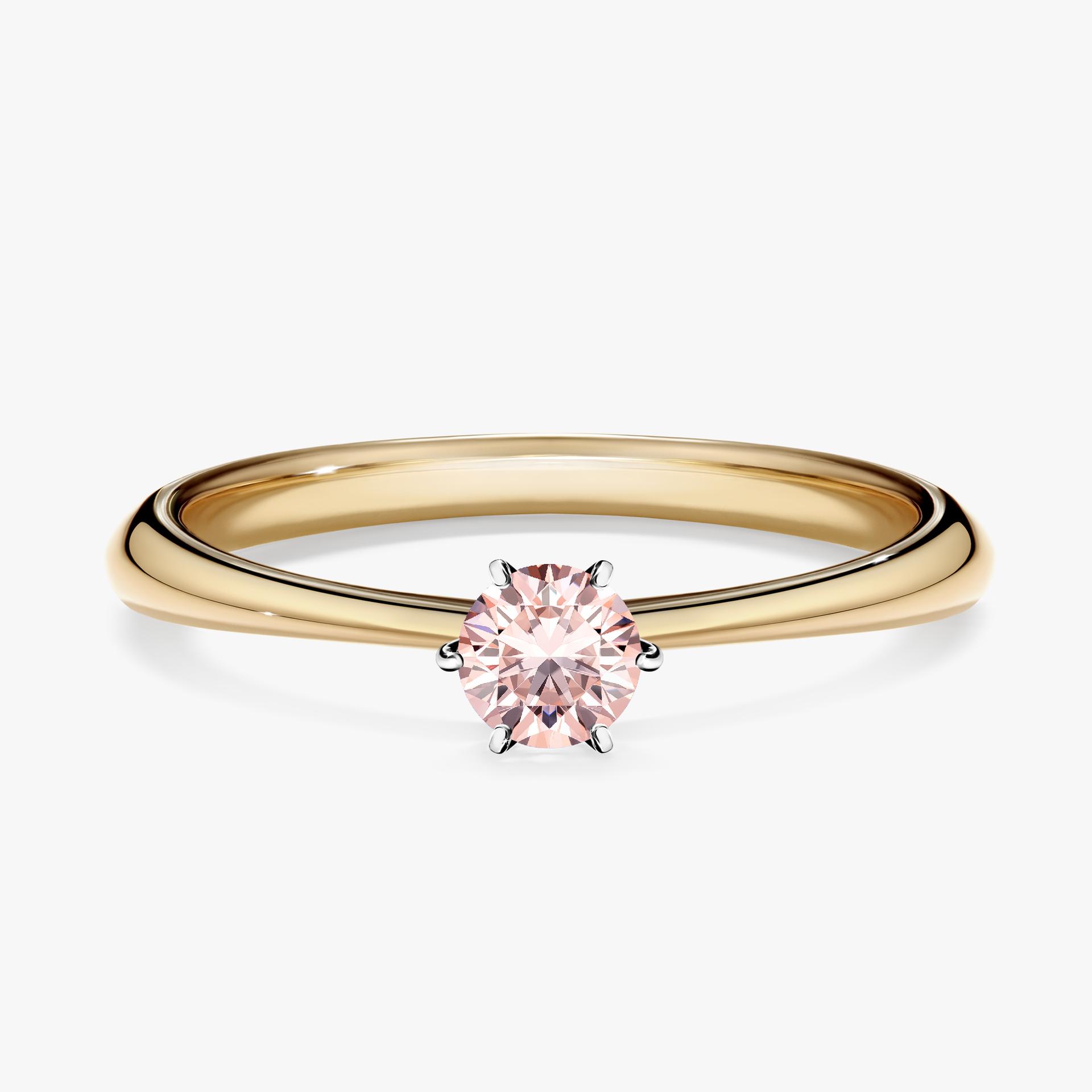Pierscionek zareczynowy z morganitem 025 CT z zoltego zlota my love 01