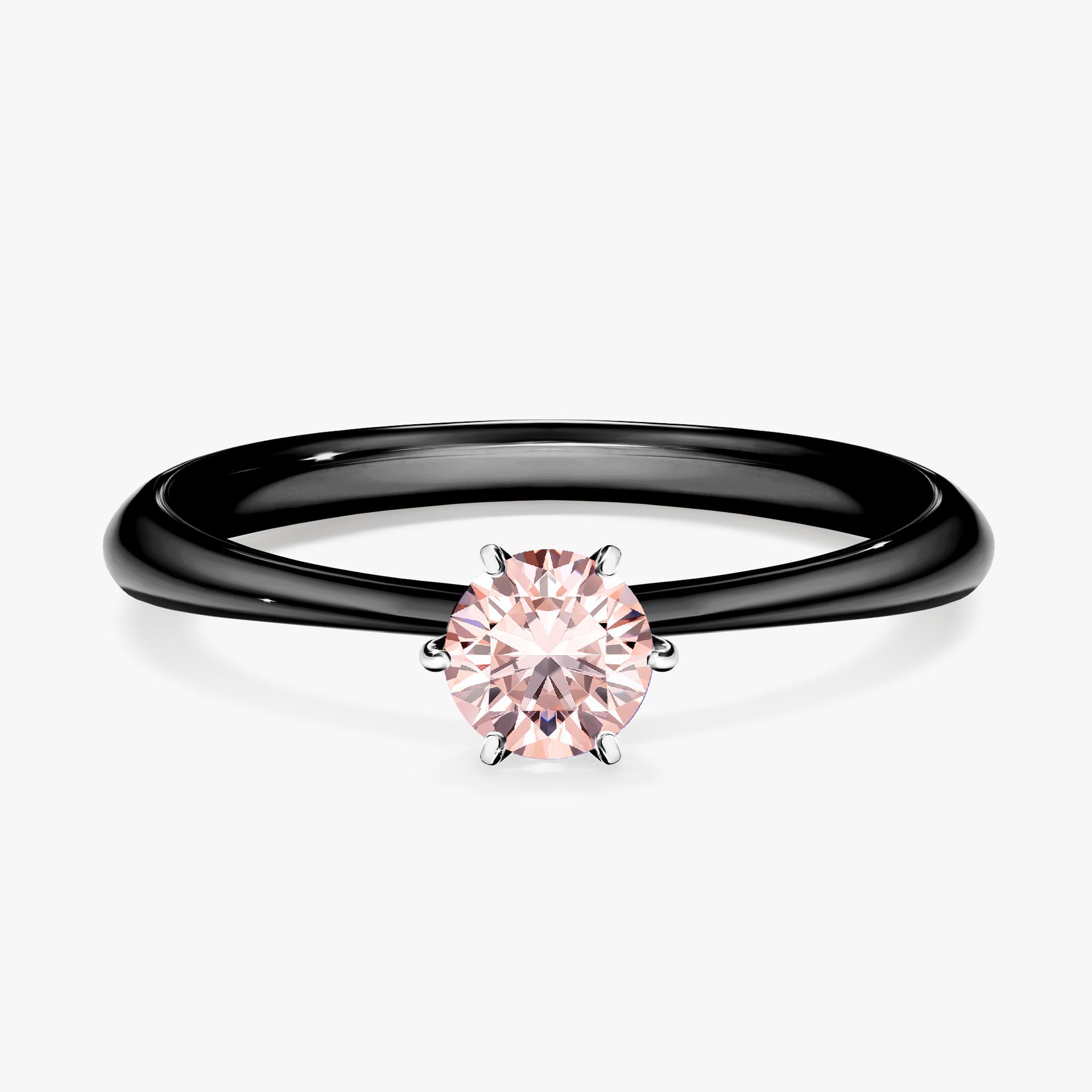 Pierscionek zareczynowy z morganitem 030 CT z czarnego zlota my love 01