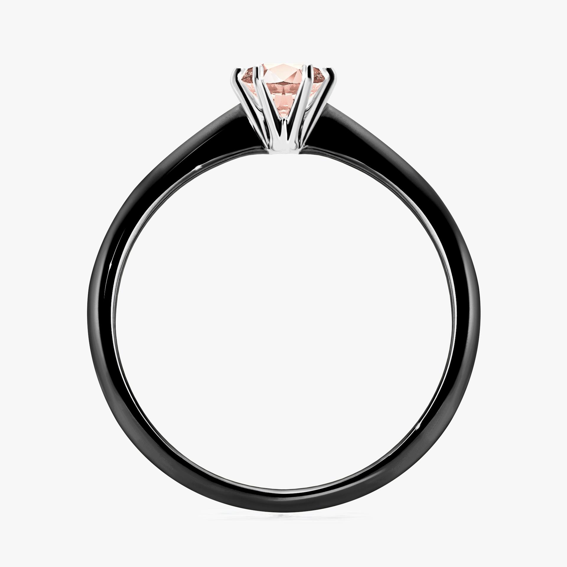 Pierscionek zareczynowy z morganitem 030 CT z czarnego zlota my love 02