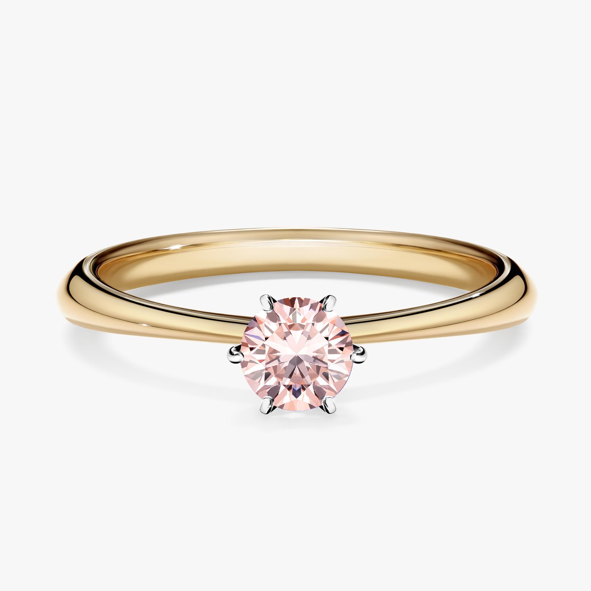 Pierscionek zareczynowy z morganitem 030 CT z zoltego zlota my love 01