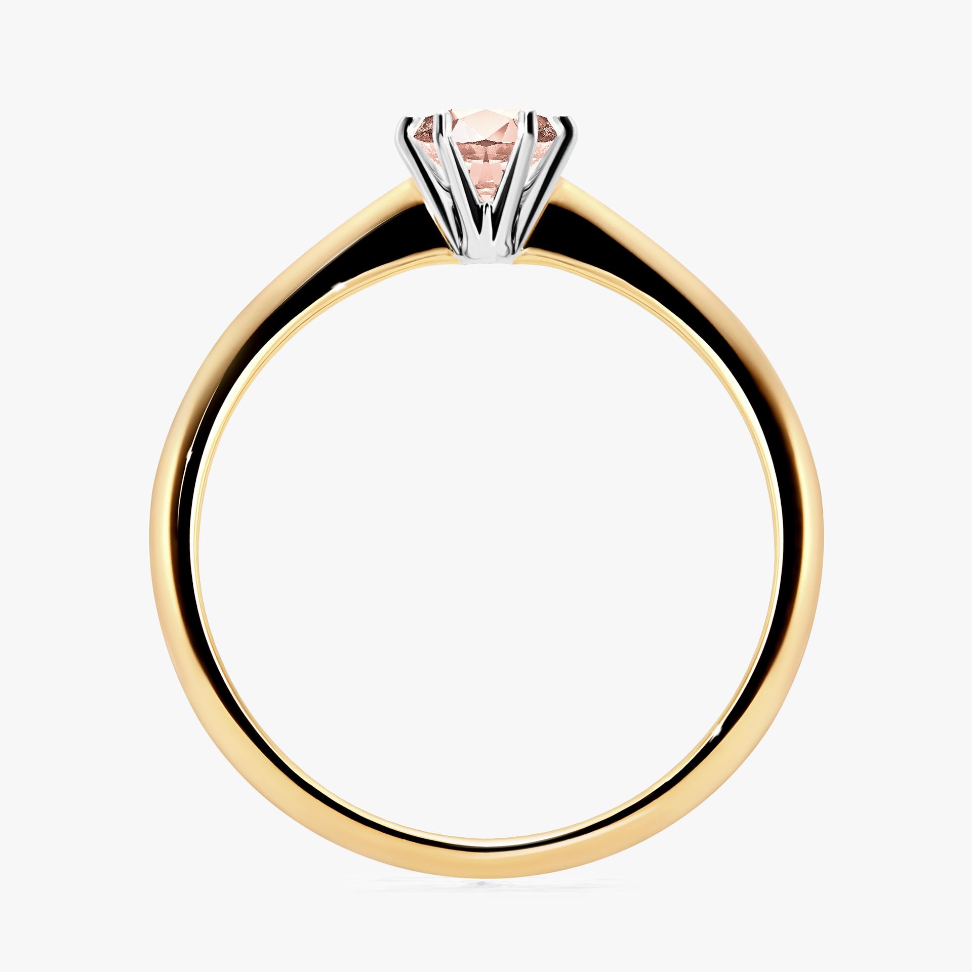 Pierscionek zareczynowy z morganitem 030 CT z zoltego zlota my love 02