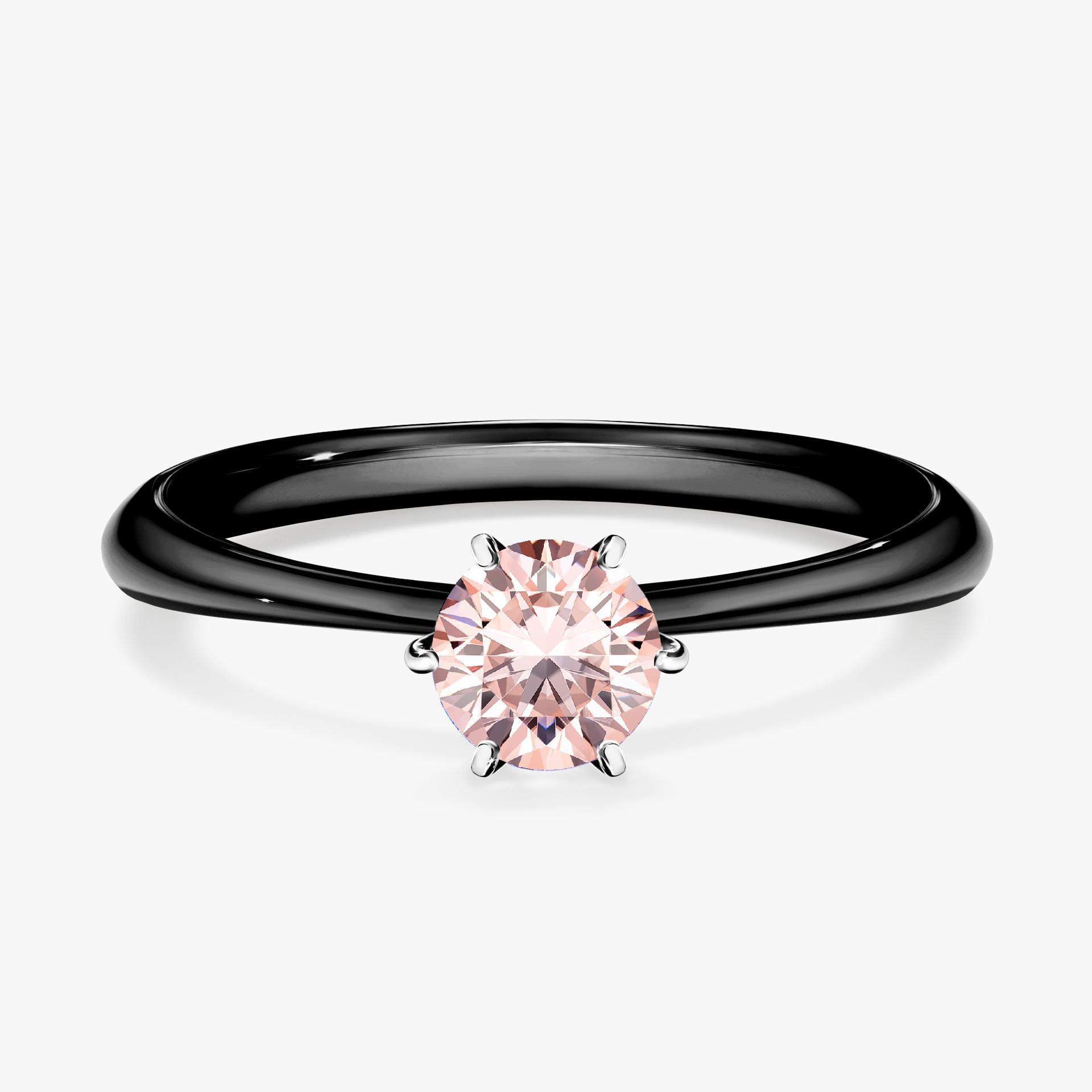 Pierscionek zareczynowy z morganitem 050 CT z czarnego zlota my love 01