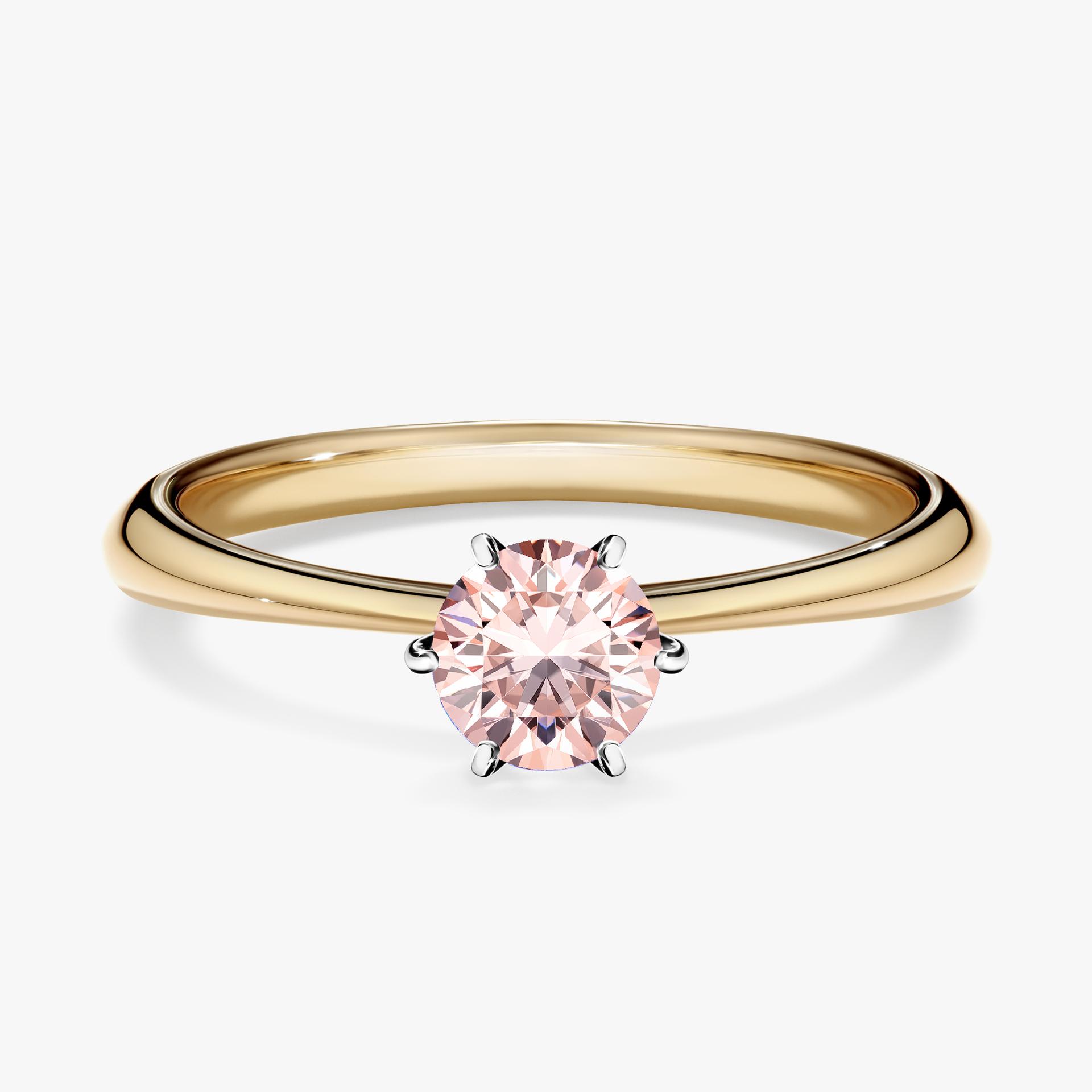 Pierscionek zareczynowy z morganitem 050 CT z zoltego zlota my love 01