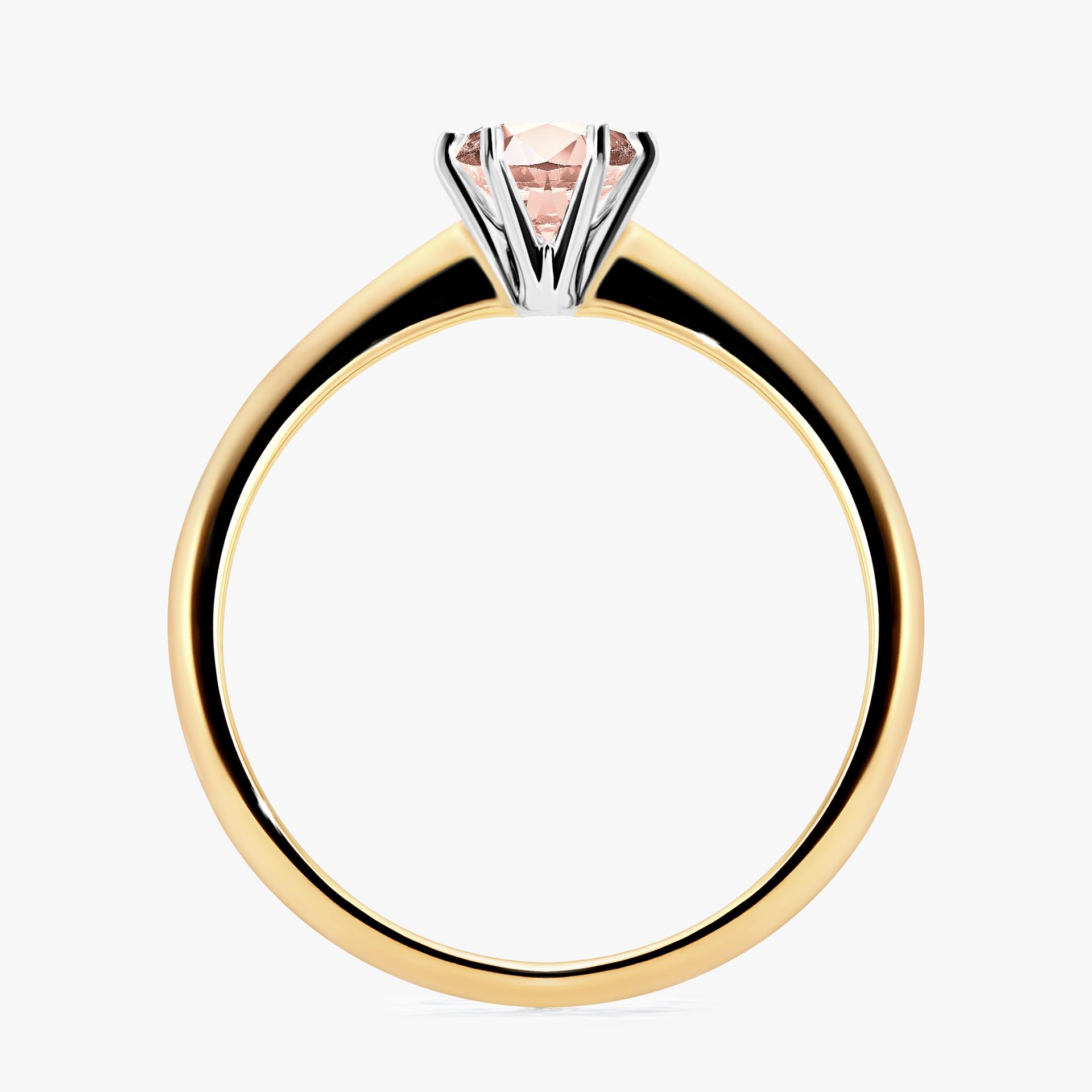 Pierscionek zareczynowy z morganitem 050 CT z zoltego zlota my love 02