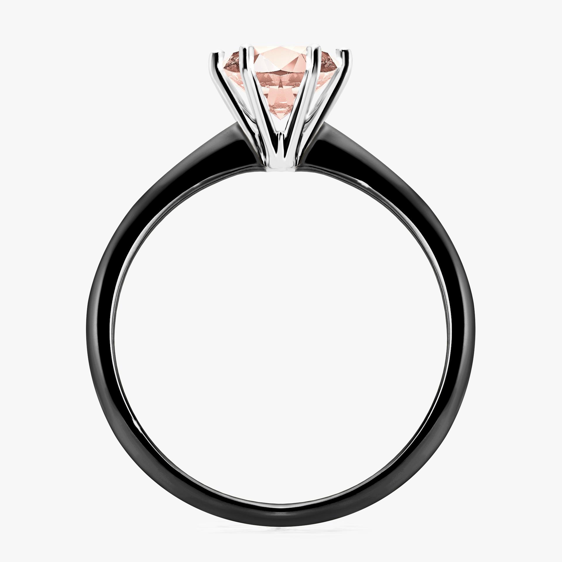 Pierscionek zareczynowy z morganitem 100 CT z czarnego zlota my love 02