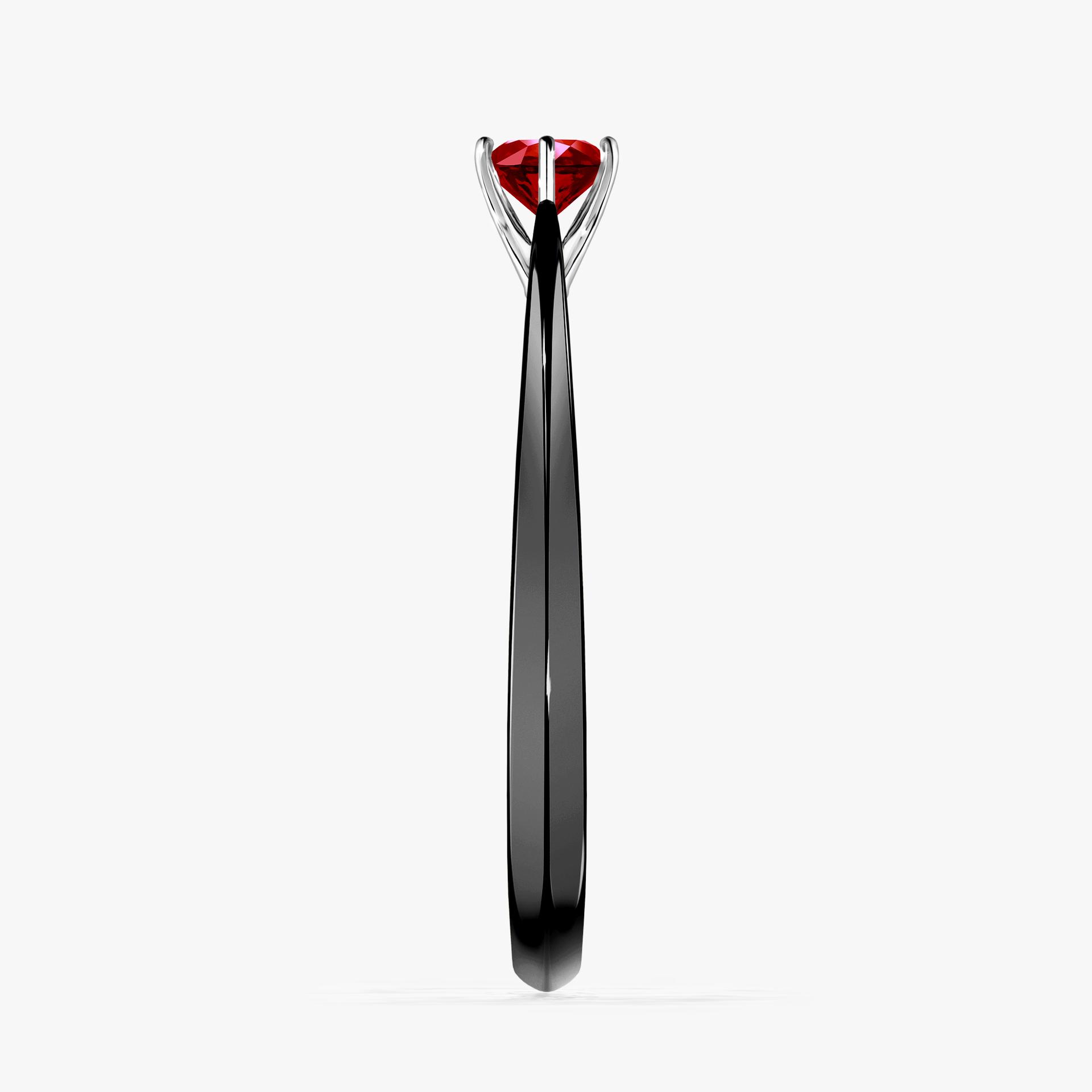 Pierścionek zaręczynowy My Love z czarnego złota z rubinem 0,25ct