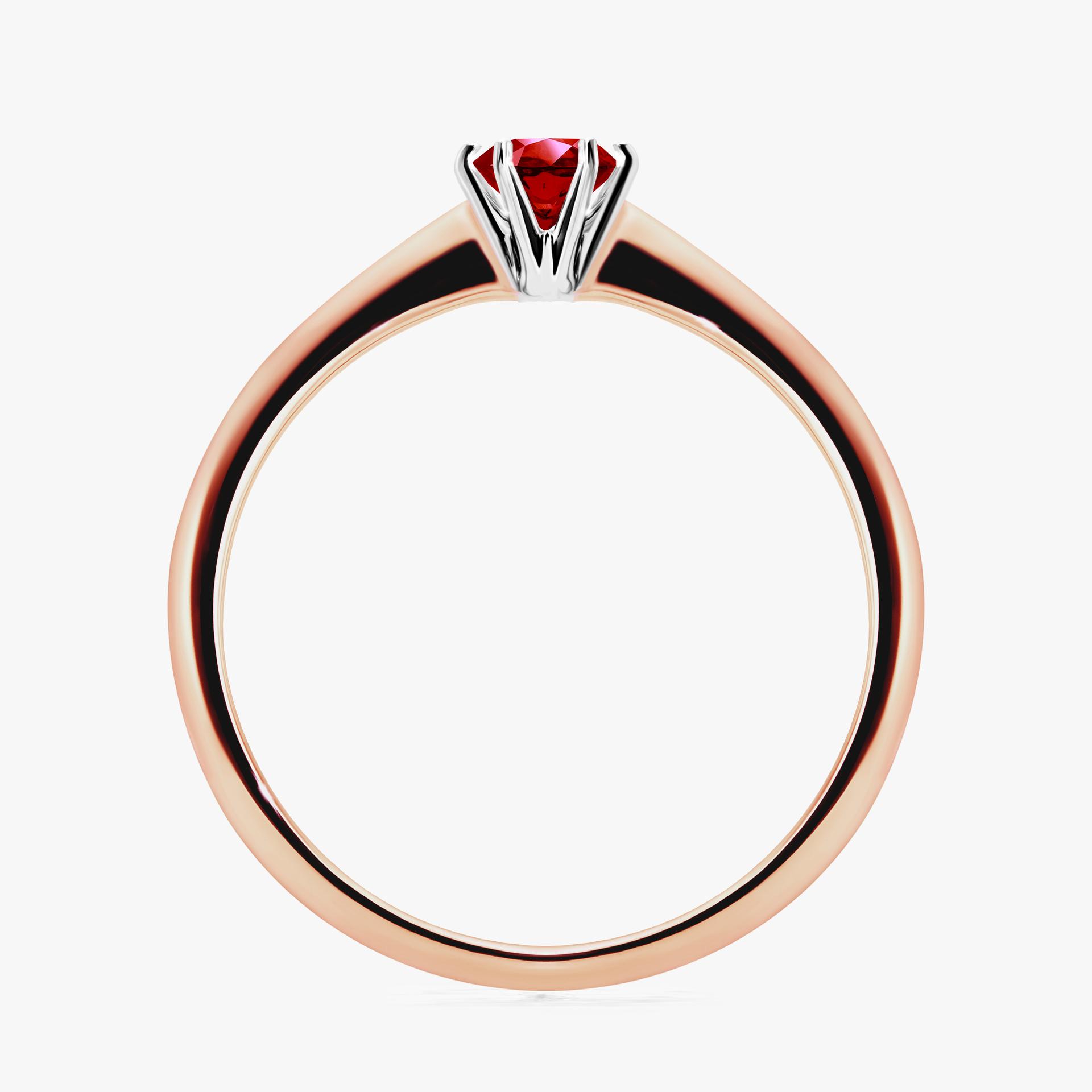 Pierscionek zareczynowy z rubinem 025 CT z rozowego zlota my love 02
