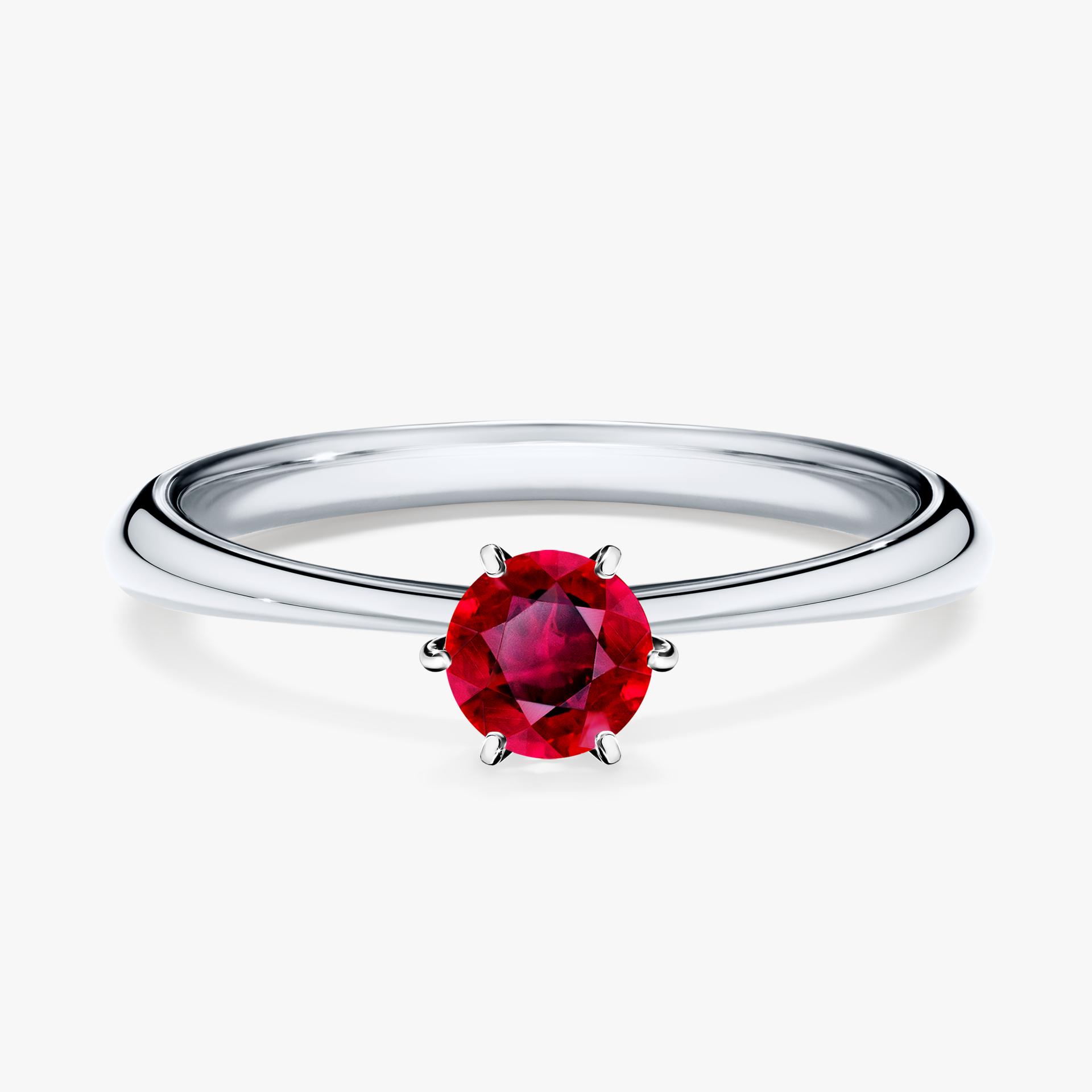 Pierscionek zareczynowy z rubinem 030 CT z bialego zlota my love 01