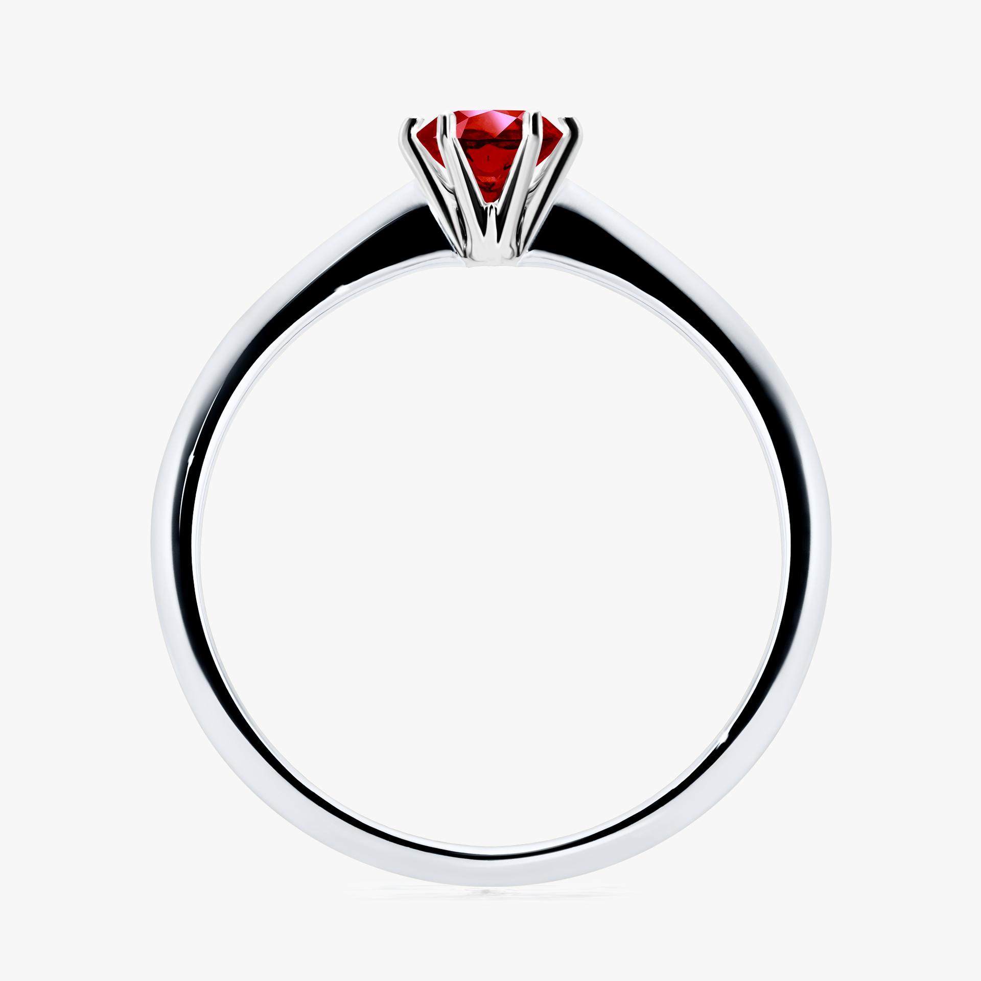 Pierscionek zareczynowy z rubinem 030 CT z bialego zlota my love 02