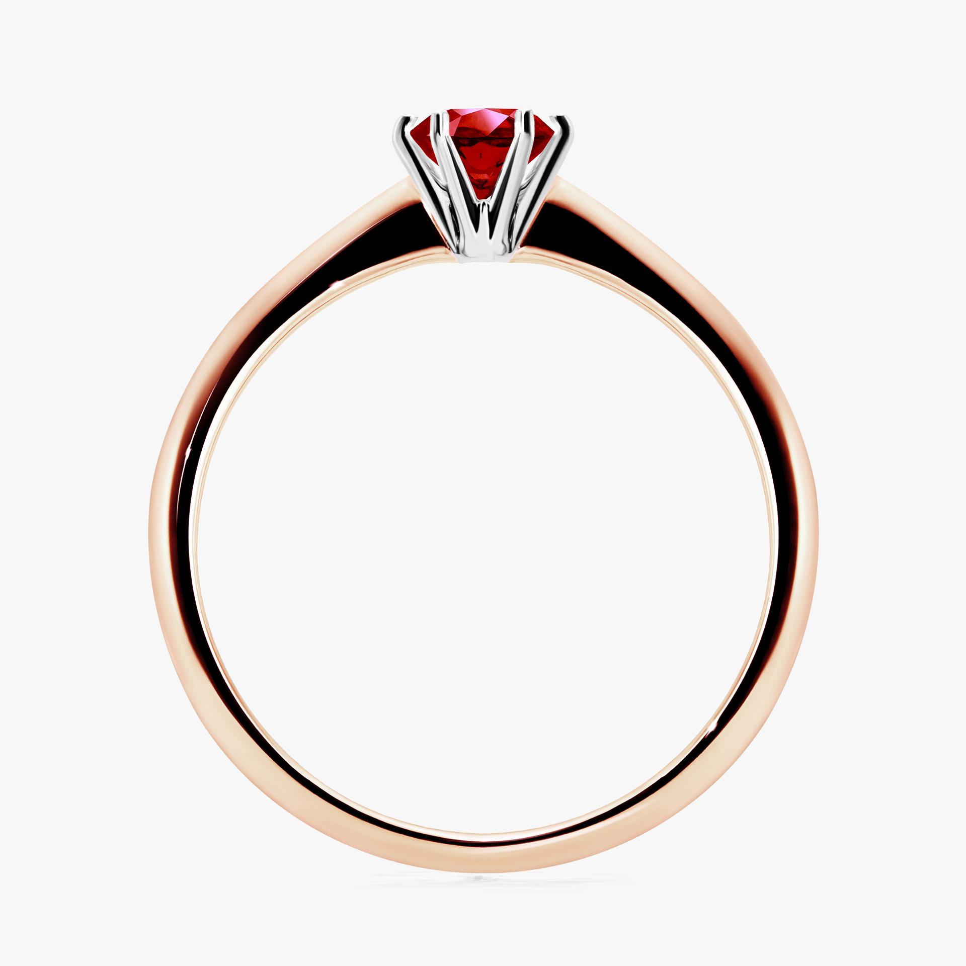 Pierscionek zareczynowy z rubinem 030 CT z rozowego zlota my love 02