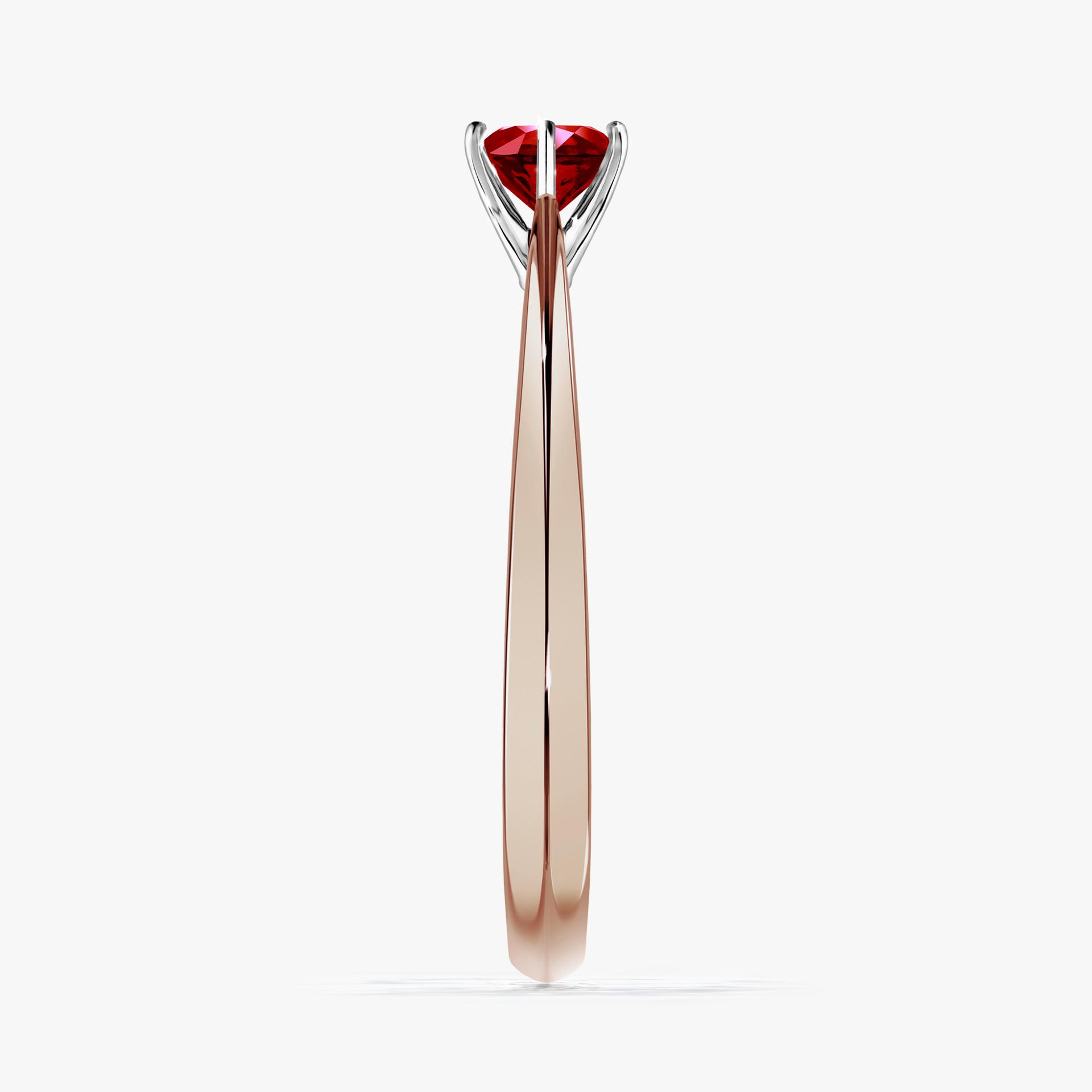Pierscionek zareczynowy z rubinem 030 CT z rozowego zlota my love 03