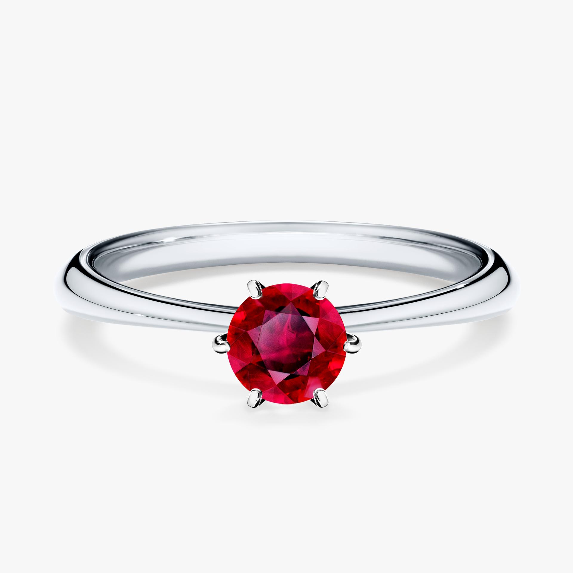 Pierscionek zareczynowy z rubinem 050 CT z bialego zlota my love 01