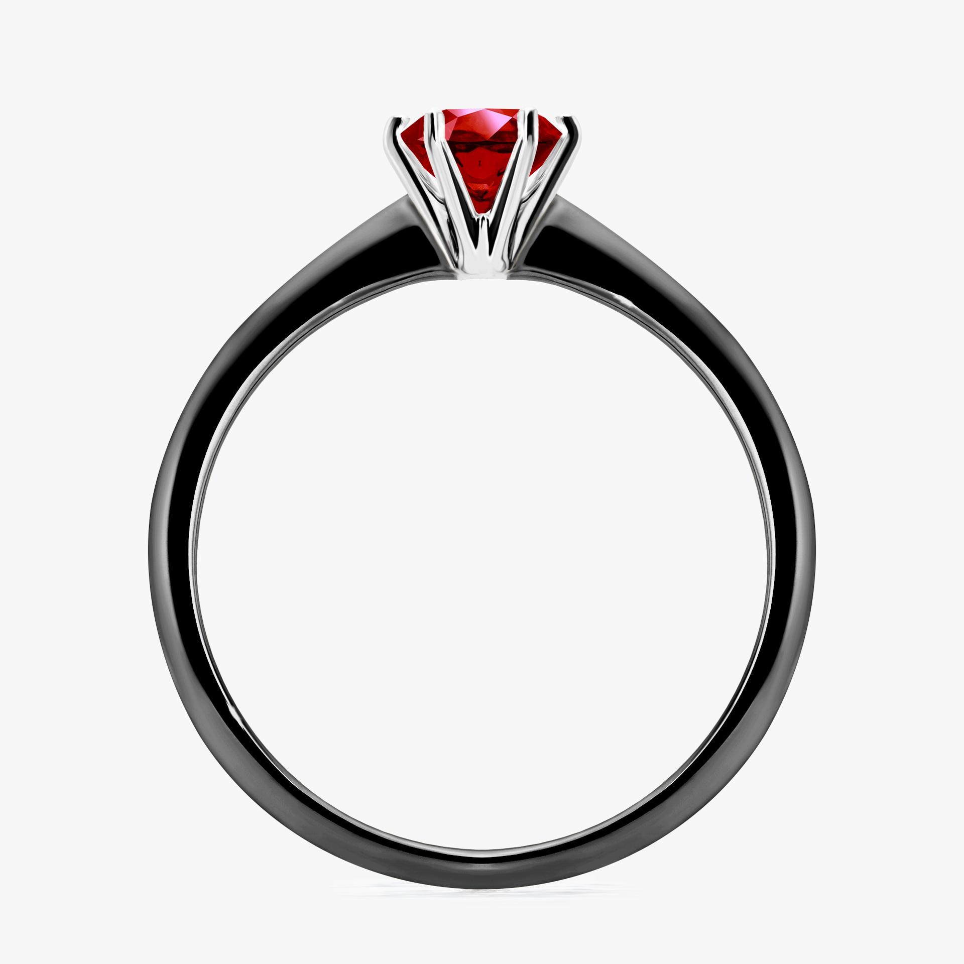 Pierscionek zareczynowy z rubinem 050 CT z czarnego zlota my love 02