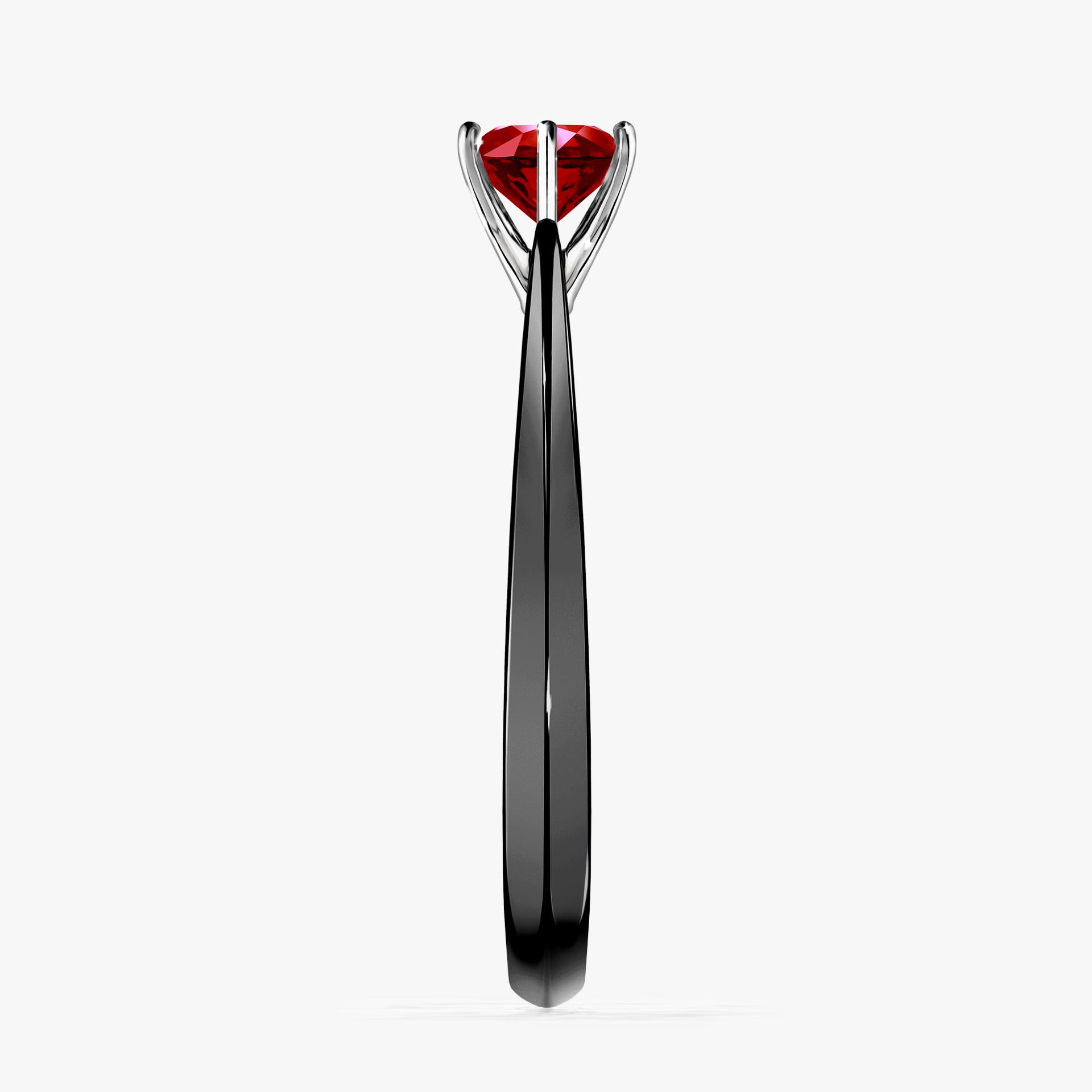 Pierscionek zareczynowy z rubinem 050 CT z czarnego zlota my love 03