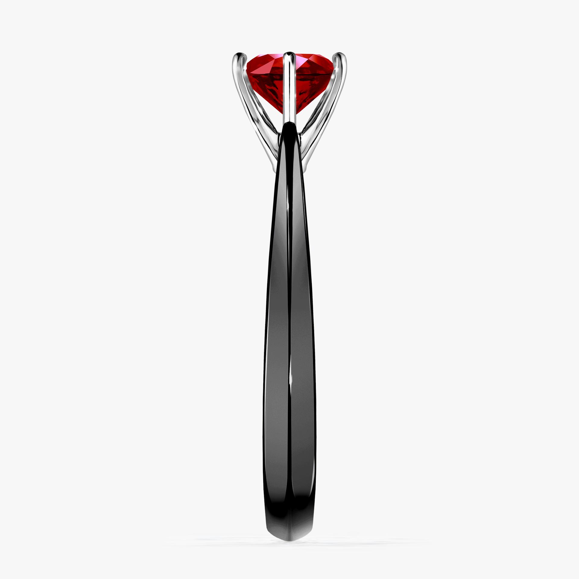 Pierscionek zareczynowy z rubinem 080 CT z czarnego zlota my love 03