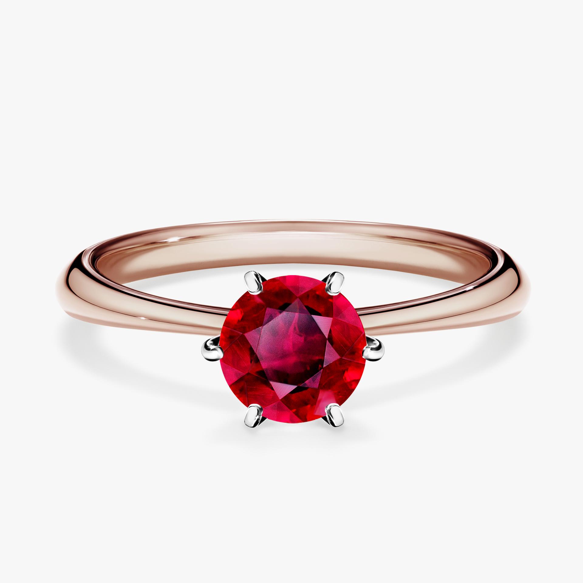 Pierscionek zareczynowy z rubinem 080 CT z rozowego zlota my love 01