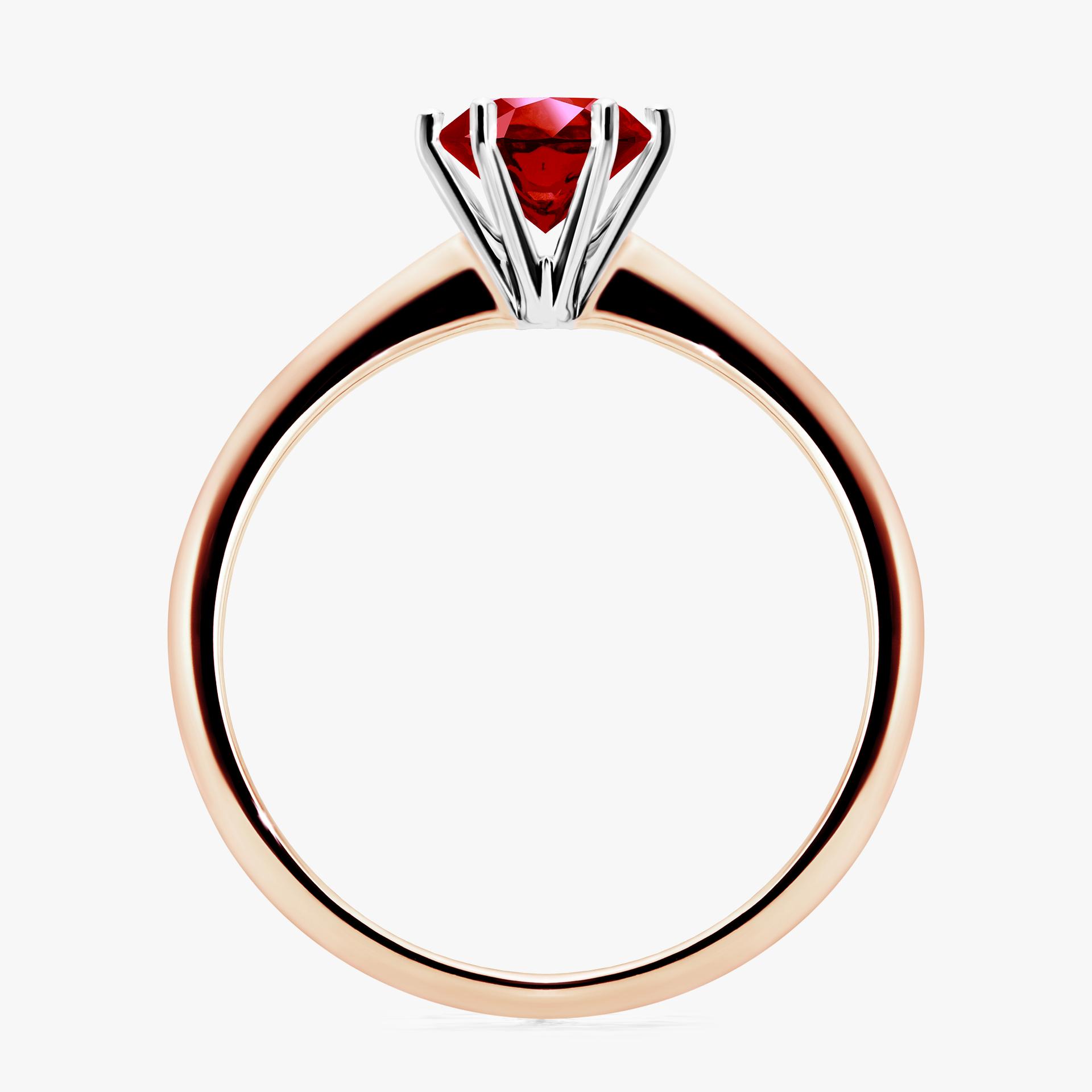 Pierscionek zareczynowy z rubinem 080 CT z rozowego zlota my love 02