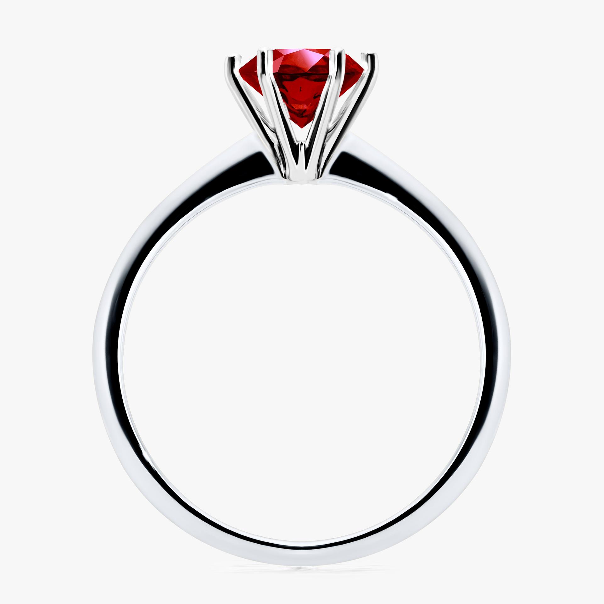 Pierścionek zaręczynowy My Love z białego złota z rubinem 1,00ct