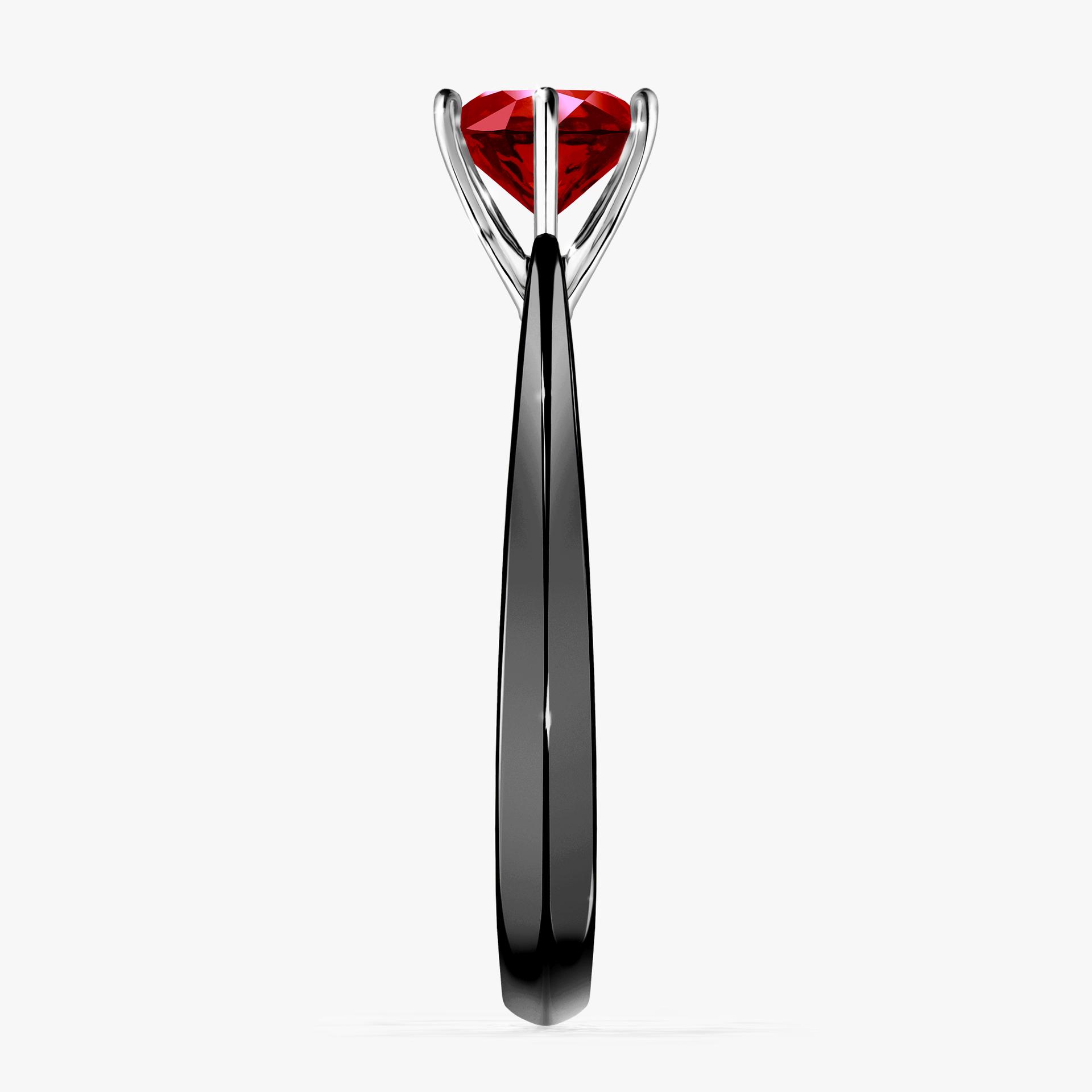 Pierscionek zareczynowy z rubinem 100 CT z czarnego zlota my love 02