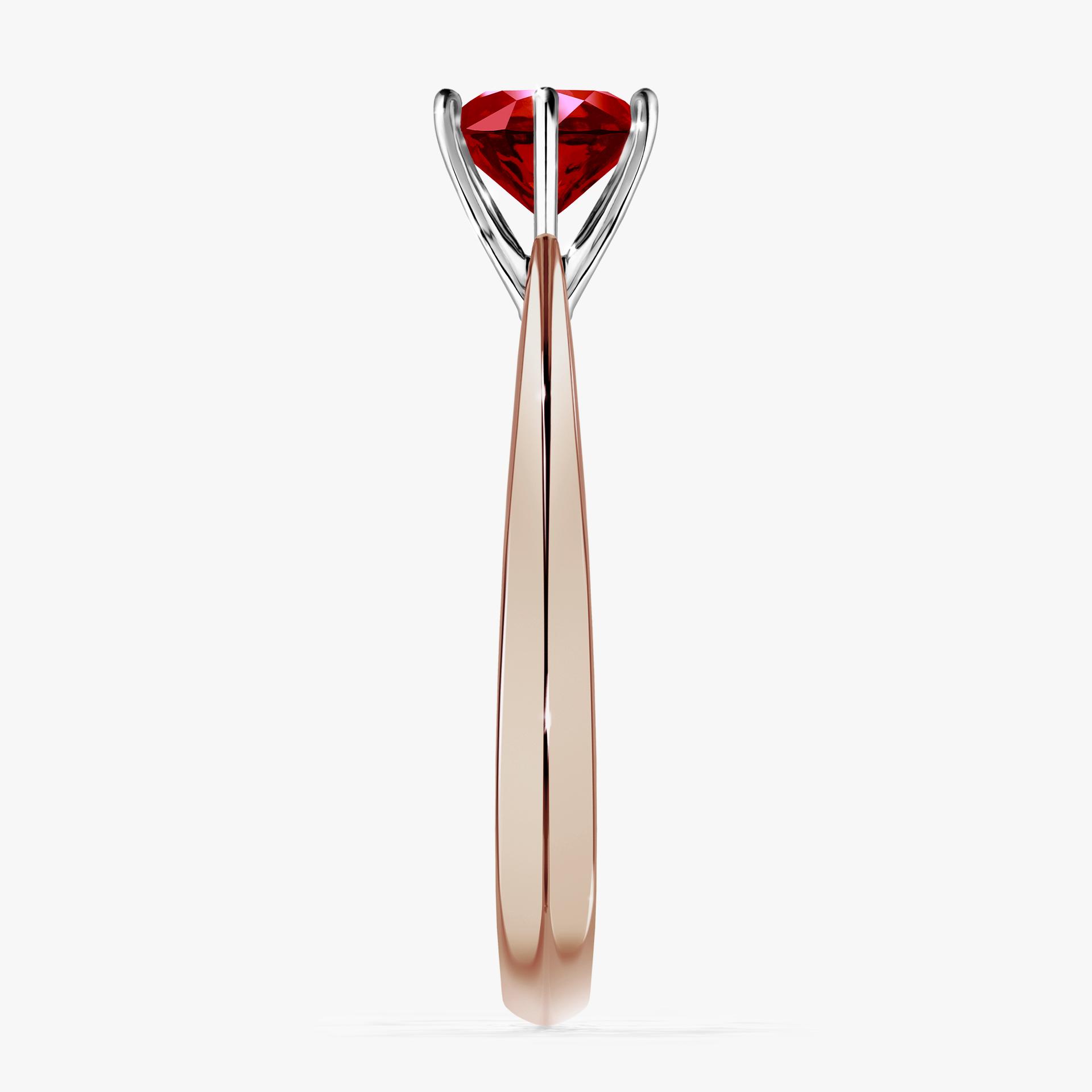 Pierscionek zareczynowy z rubinem 100 CT z rozowego zlota my love 02