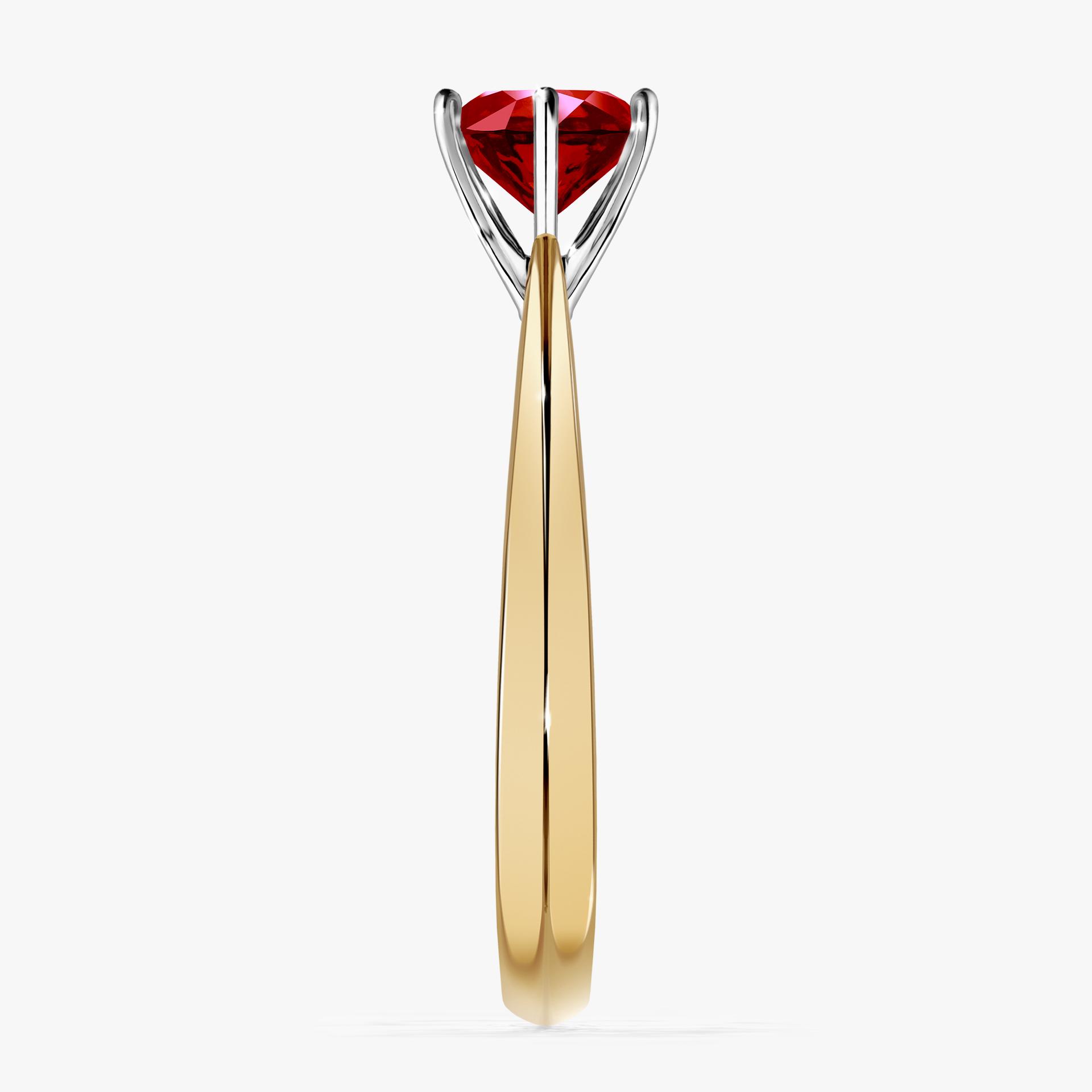 Pierscionek zareczynowy z rubinem 100 CT z zoltego zlota my love 03