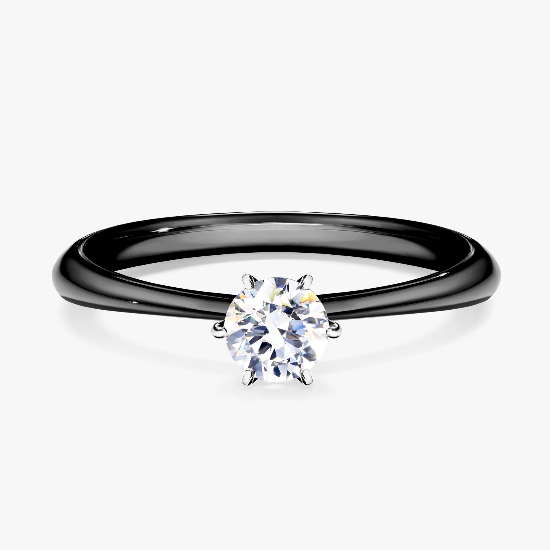 Pierscionek zareczynowy z szafirem bialym 030 CT z czarnego zlota my love 01