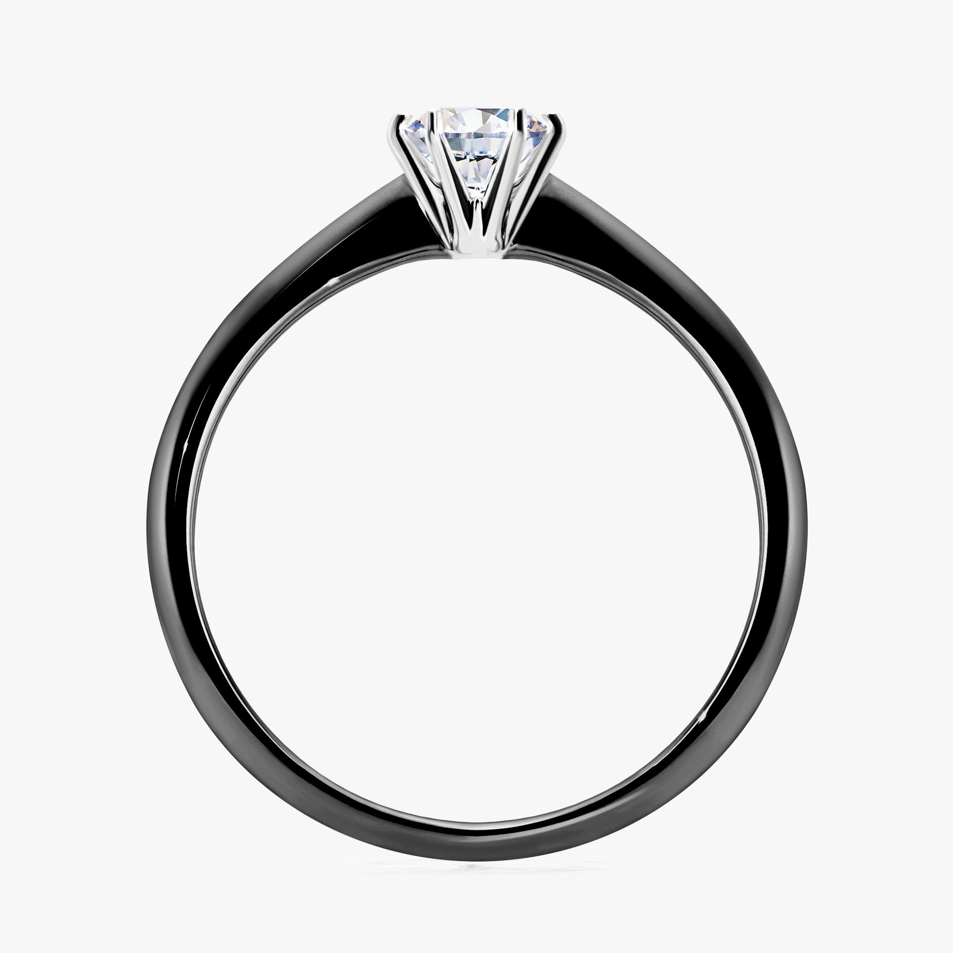 Pierscionek zareczynowy z szafirem bialym 030 CT z czarnego zlota my love 02