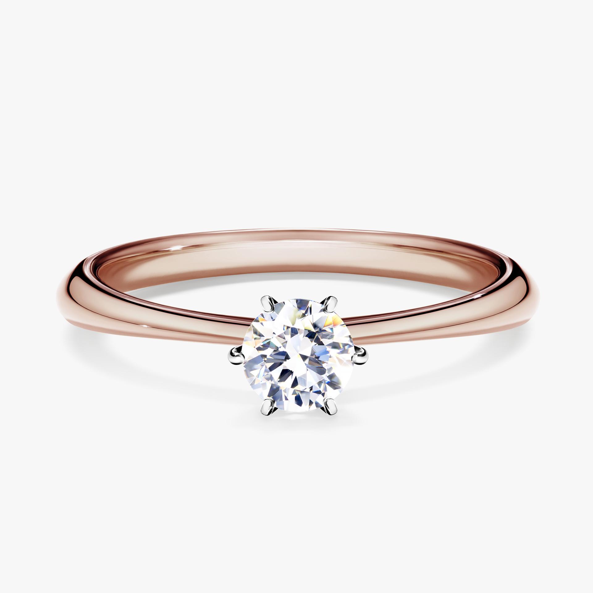 Pierscionek zareczynowy z szafirem bialym 030 CT z rozowego zlota my love 01