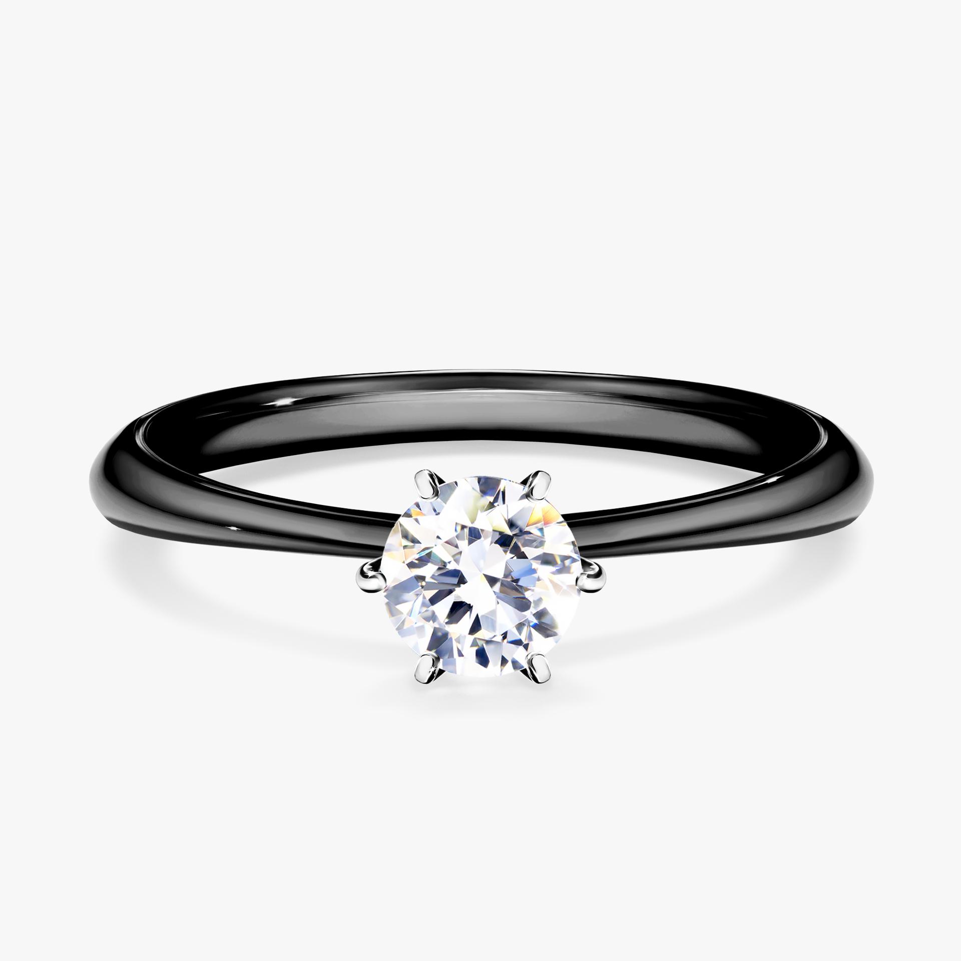 Pierscionek zareczynowy z szafirem bialym 050 CT z czarnego zlota my love 01