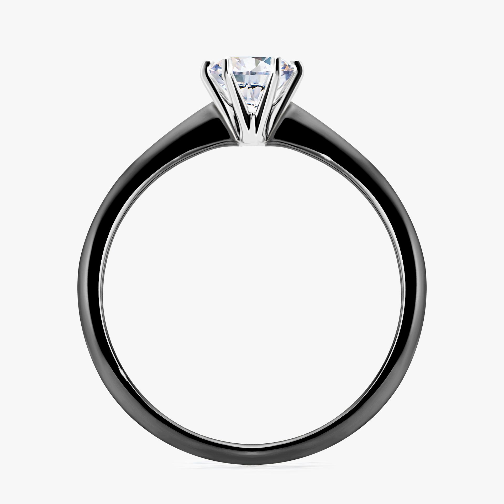 Pierscionek zareczynowy z szafirem bialym 050 CT z czarnego zlota my love 02