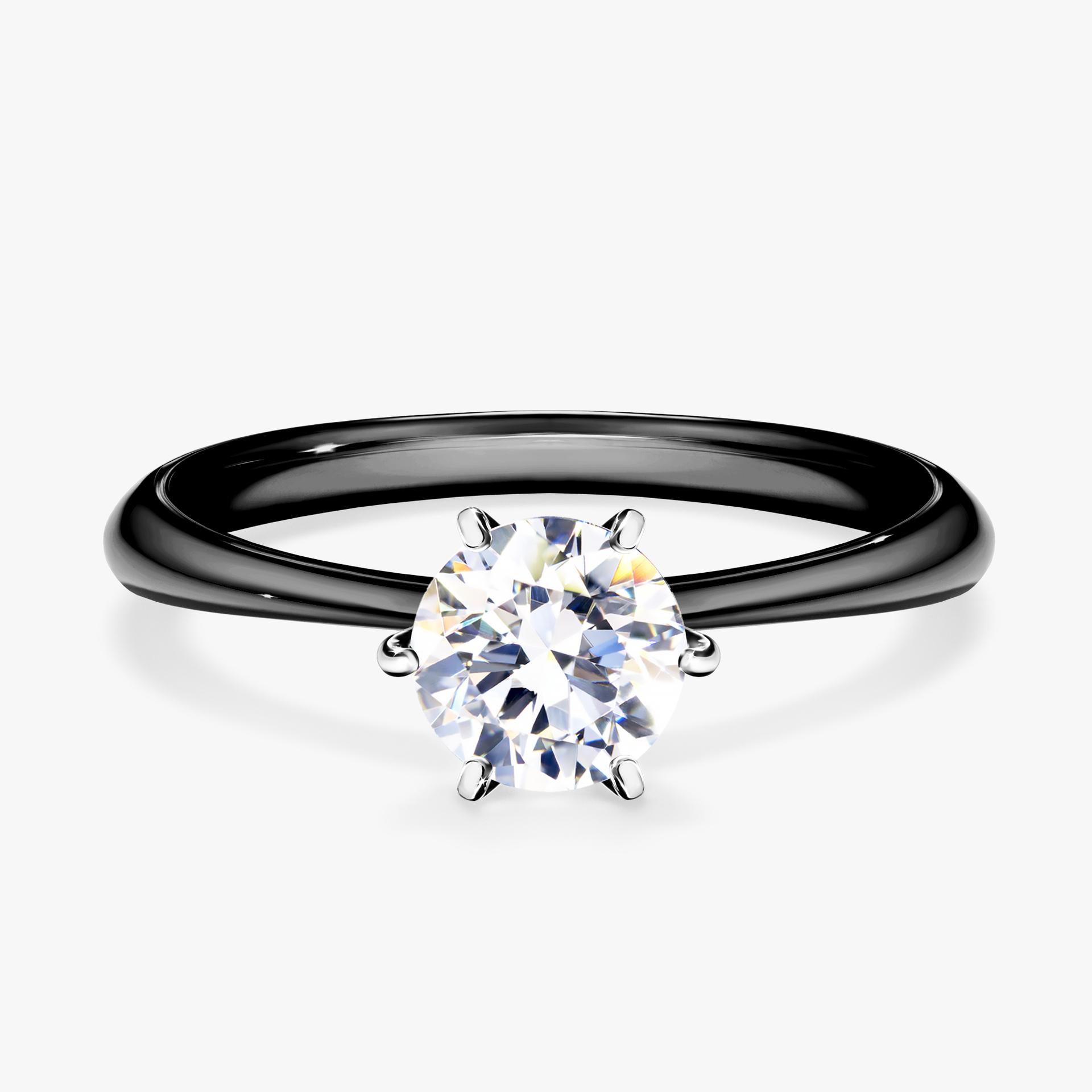 Pierscionek zareczynowy z szafirem bialym 080 CT z czarnego zlota my love 01