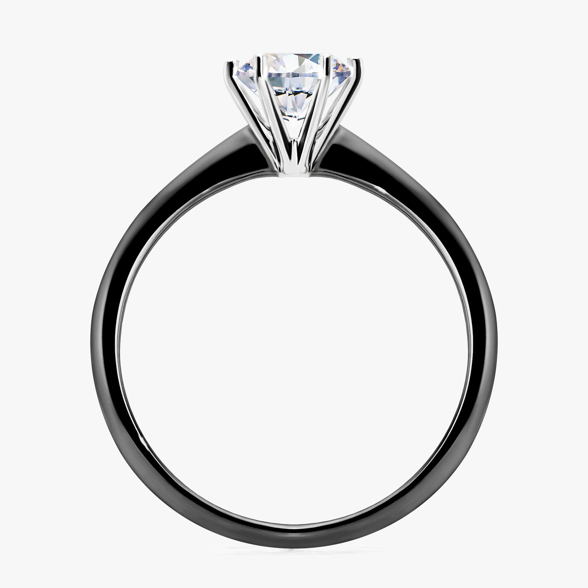 Pierscionek zareczynowy z szafirem bialym 080 CT z czarnego zlota my love 02