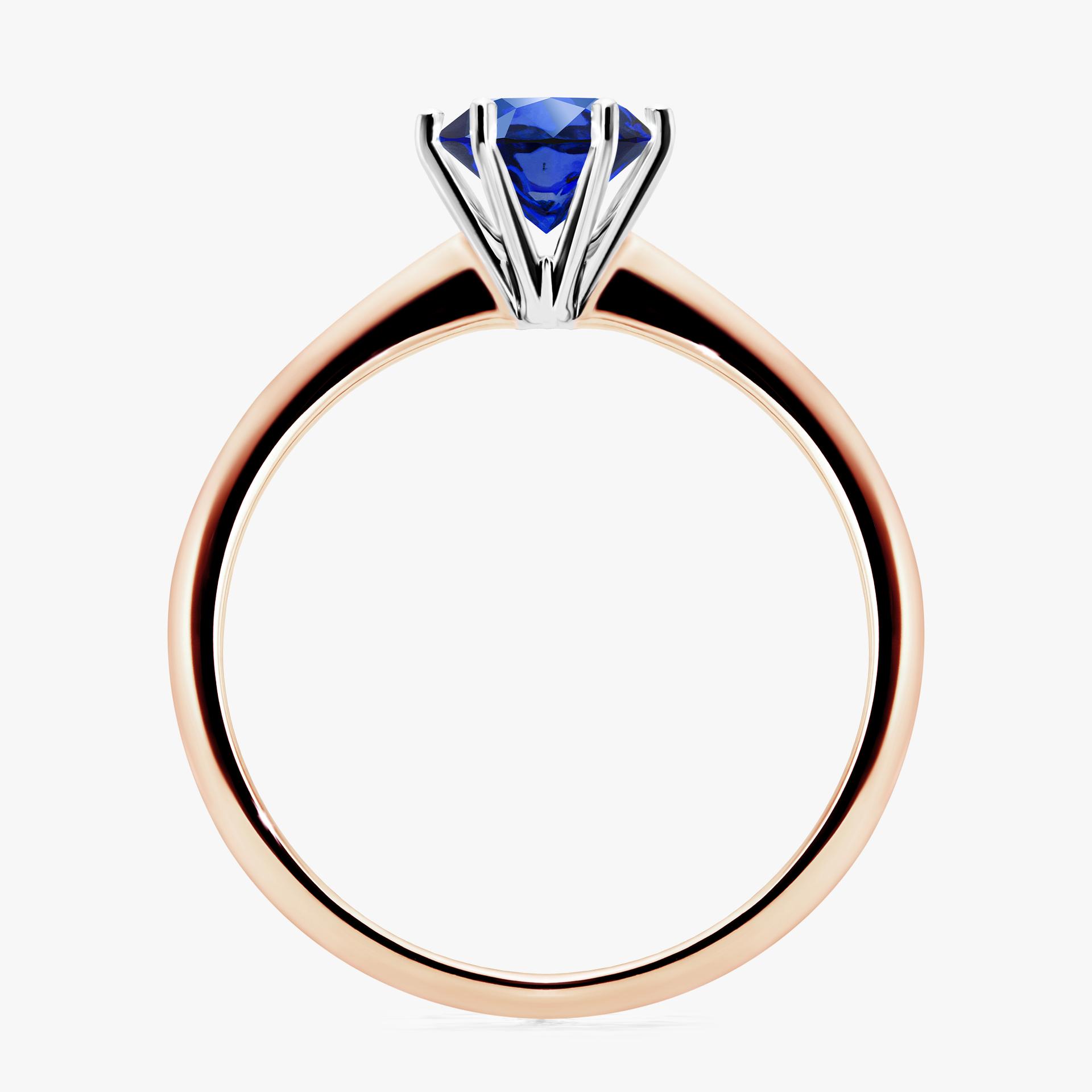 Pierscionek zareczynowy z szafirem niebieskim 080 CT z rozowego zlota my love 02