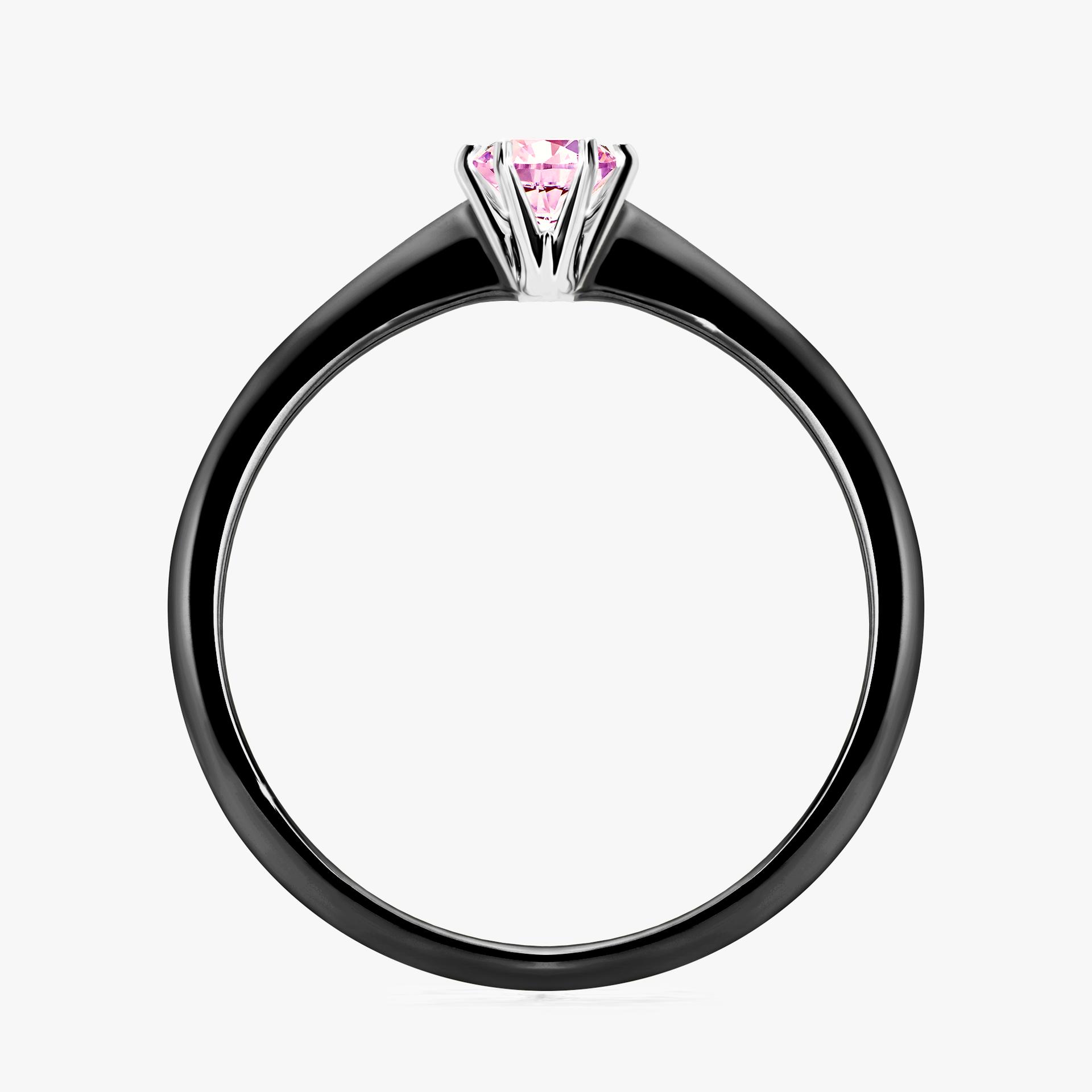 Pierscionek zareczynowy z szafirem rozowym 025 CT z czarnego zlota my love 02