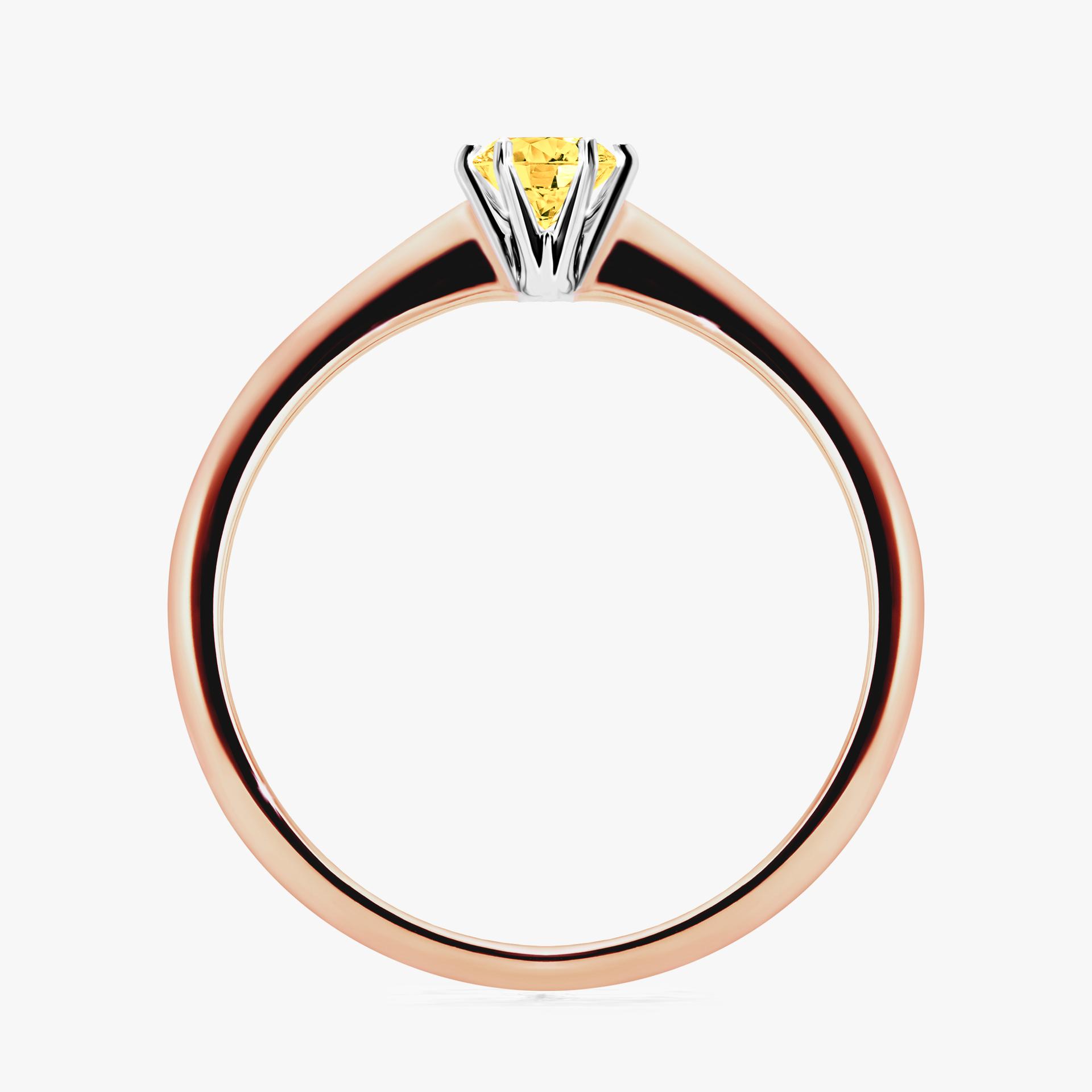 Pierscionek zareczynowy z szafirem zoltym 025 CT z rozowego zlota my love 02